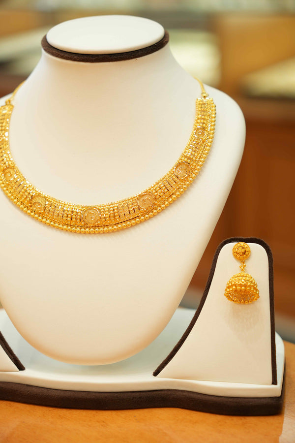 22K Gold Designer Necklace Set