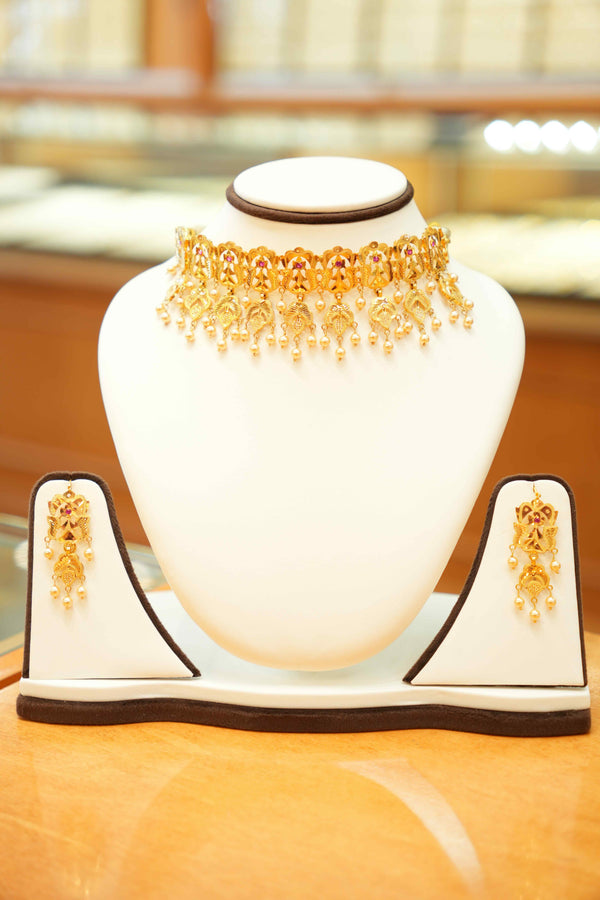22K Gold Traditional Choker Set