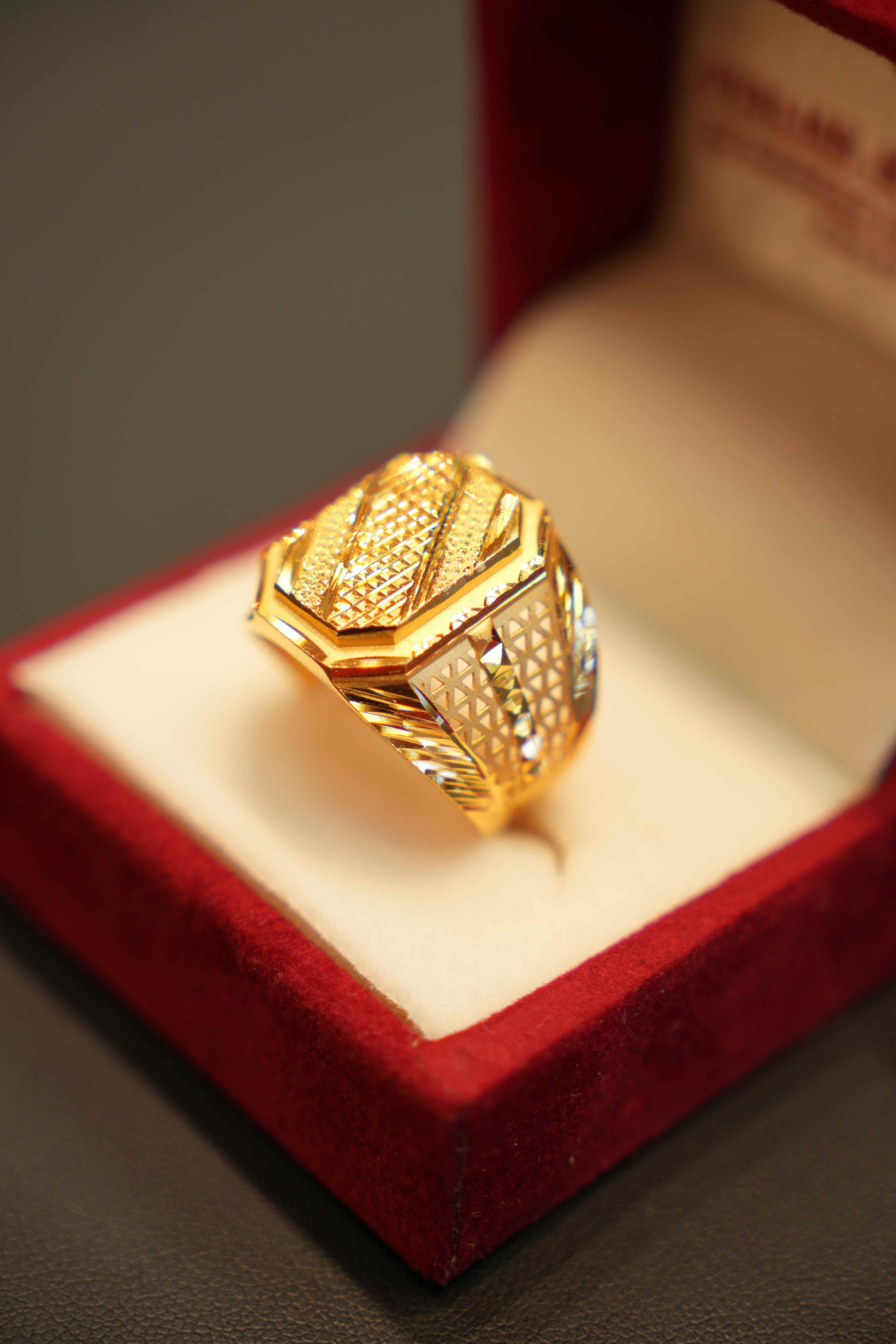 22K Gold Designer Men's Ring