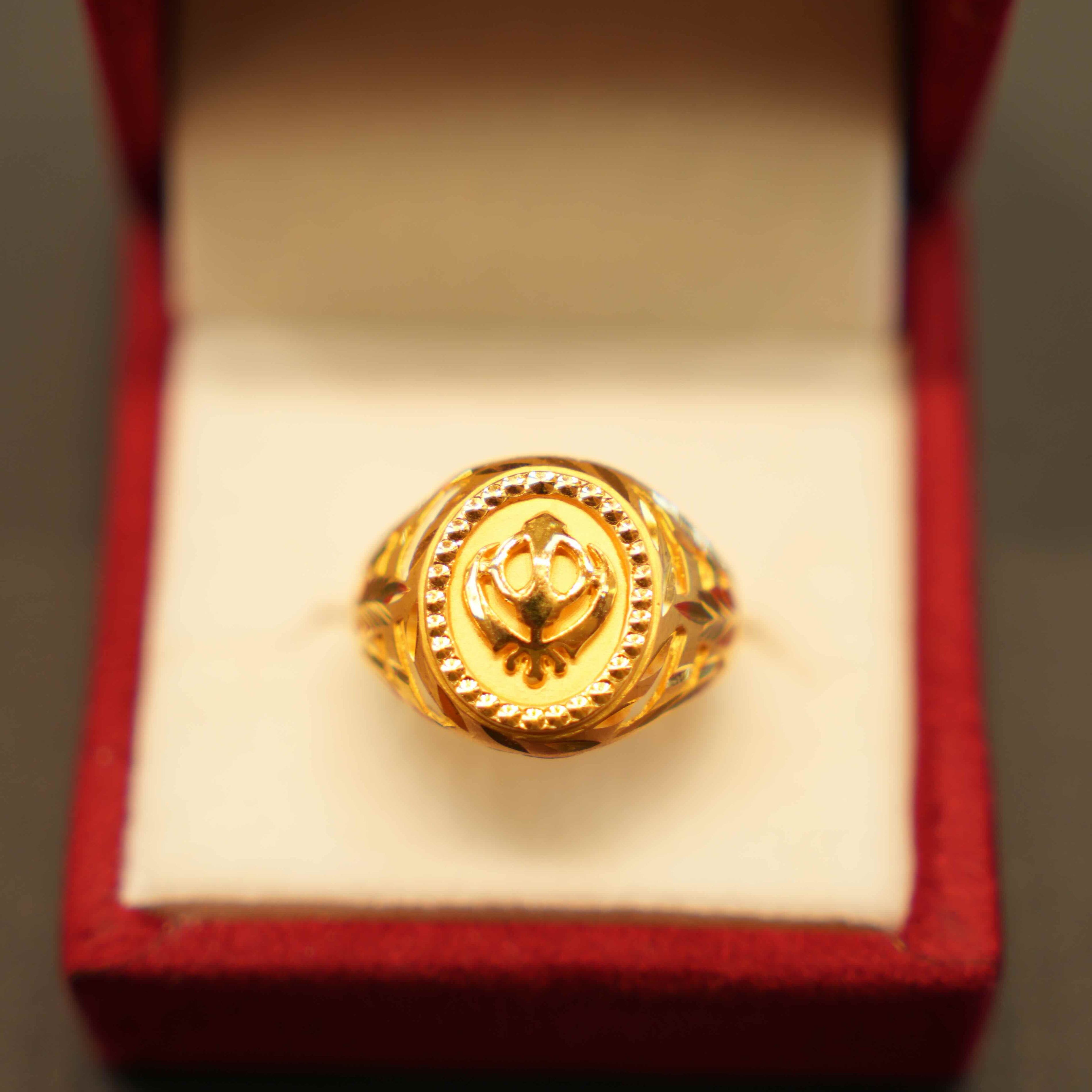 22K Gold Designer Men's Ring