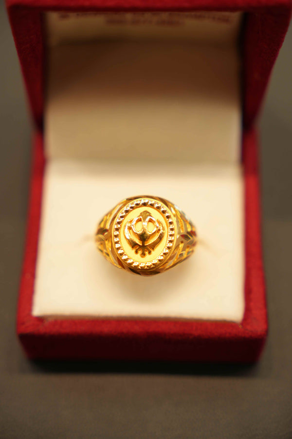 22K Gold Designer Men's Ring