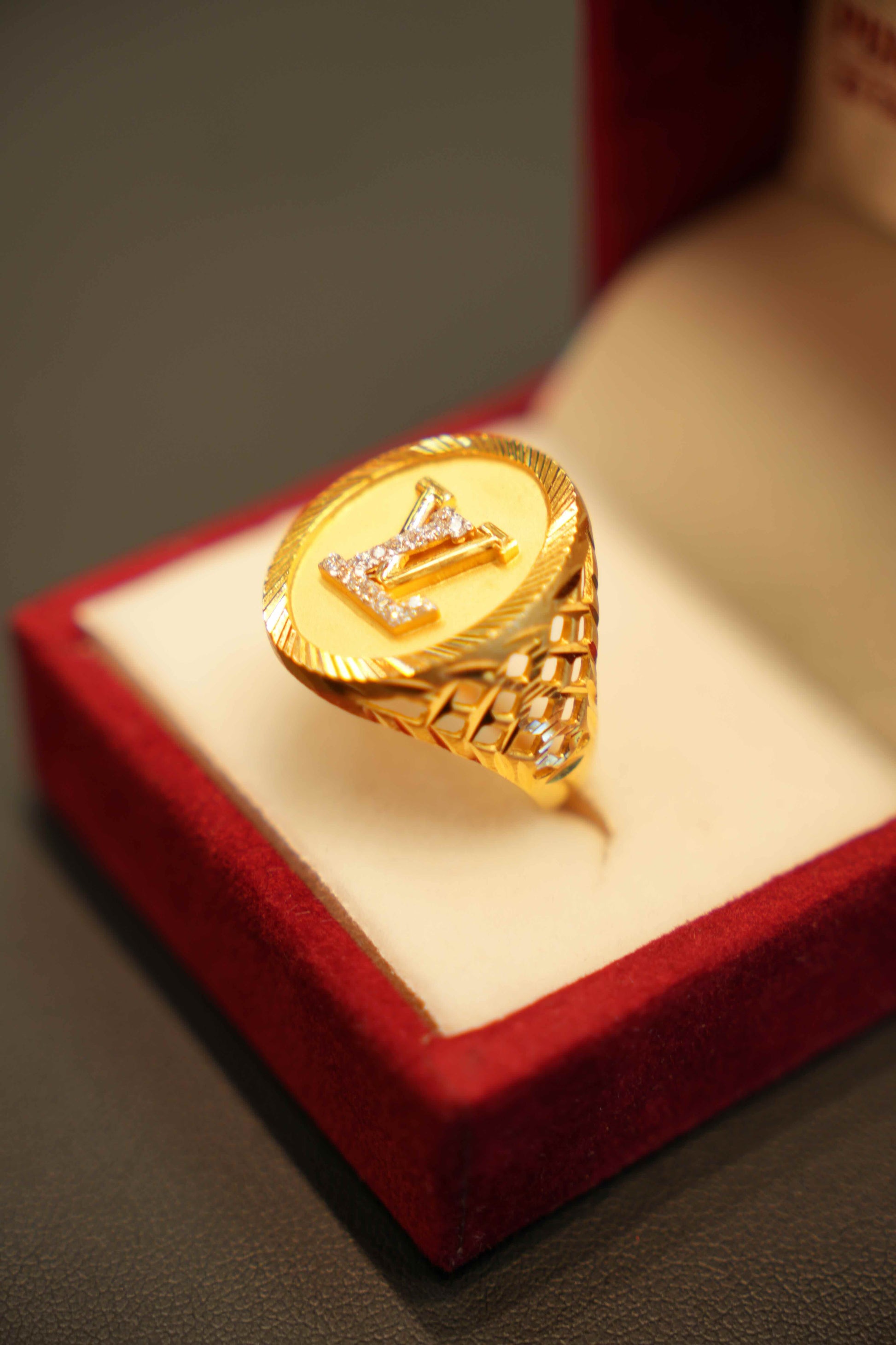 22K Gold Designer Men's Ring