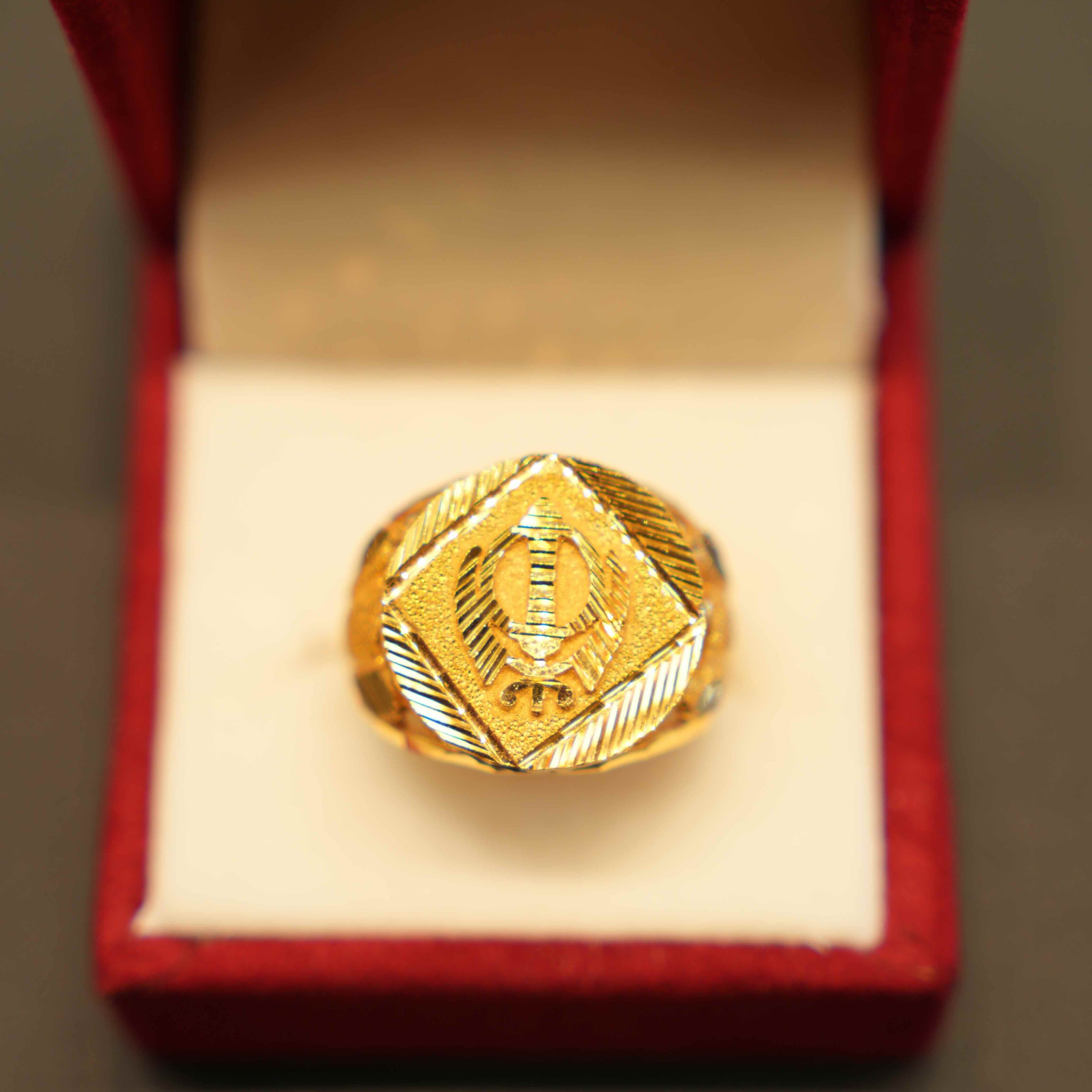 22K Gold Designer Men's Ring