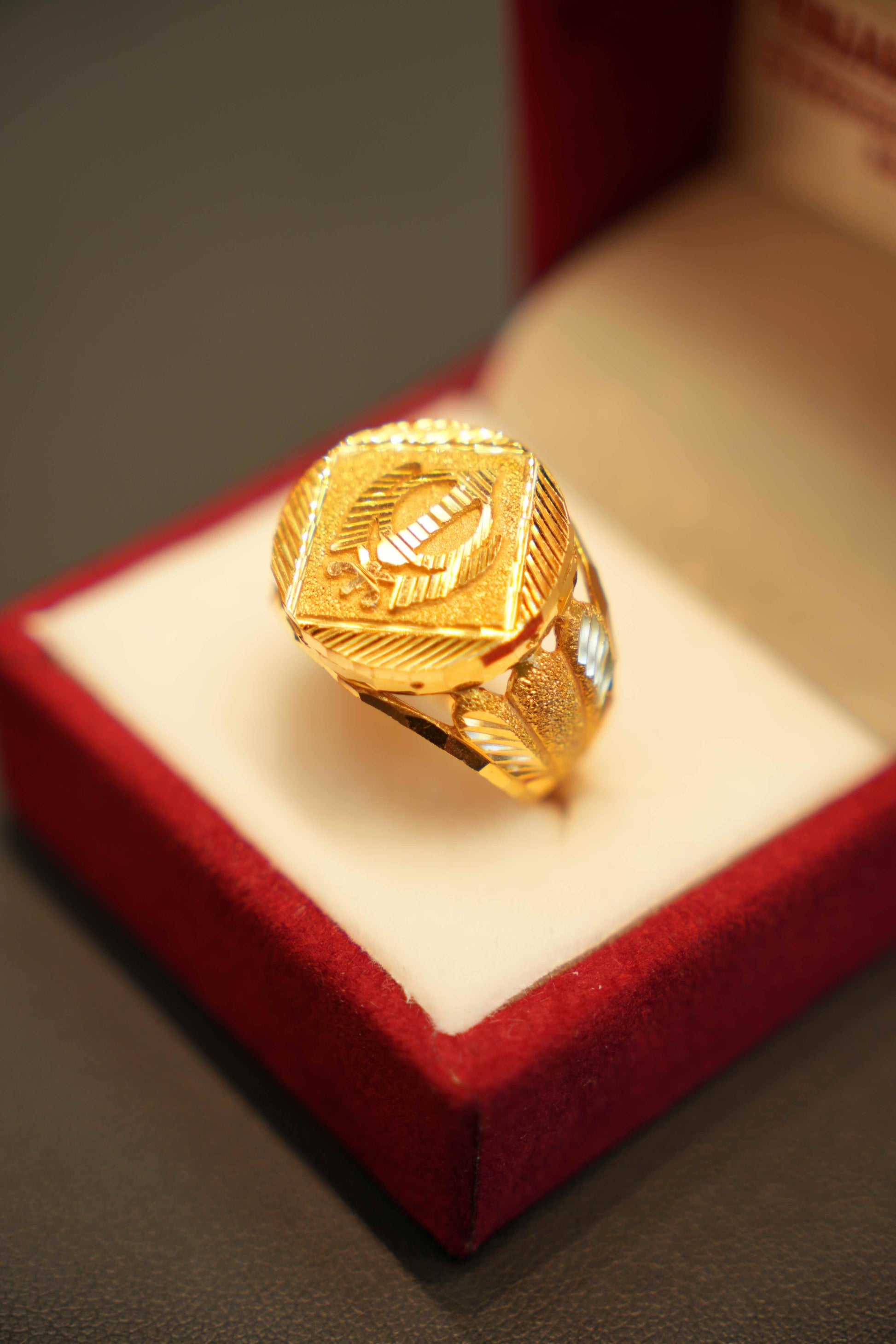 22K Gold Designer Men's Ring