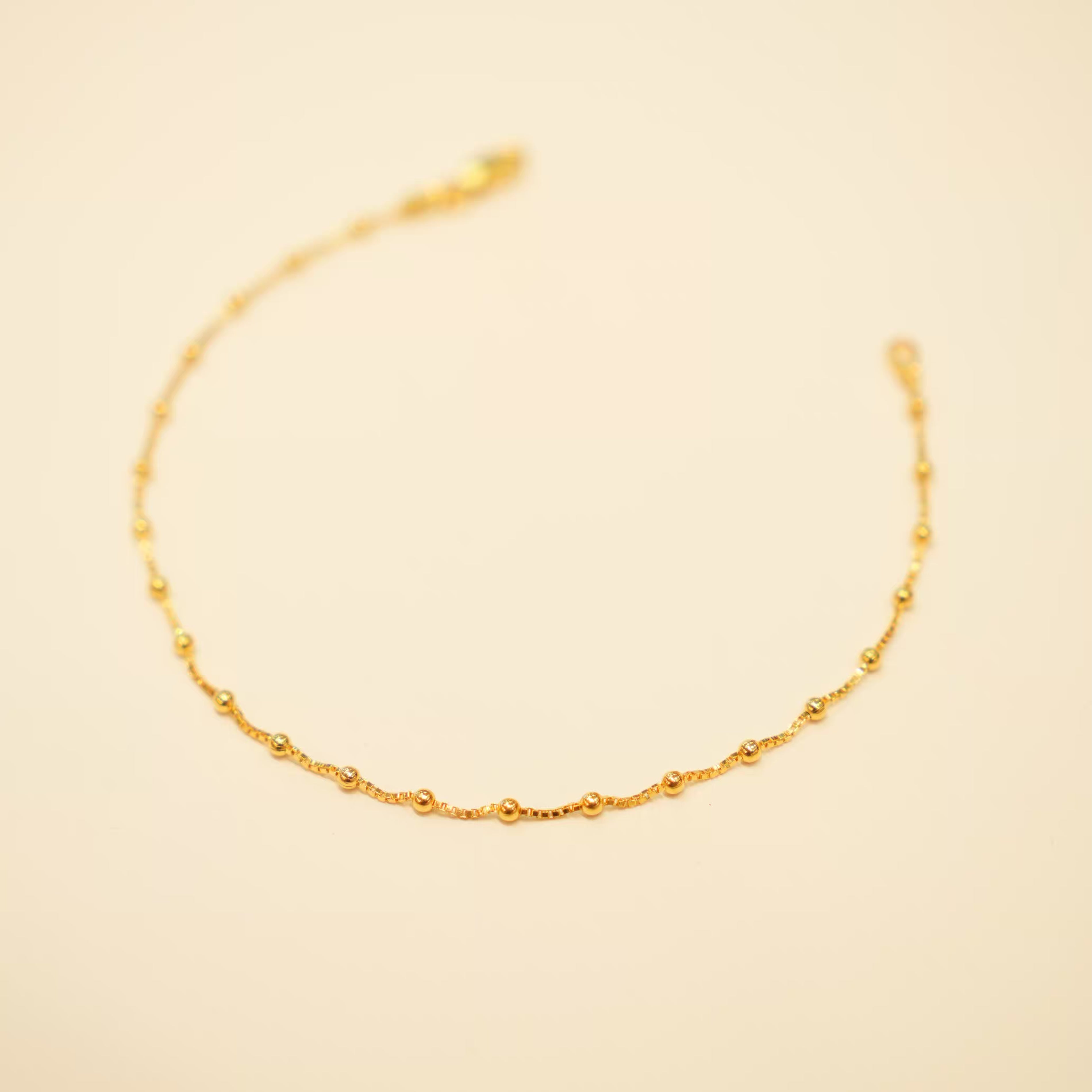 22K Gold Ladies Beaded Bracelet
