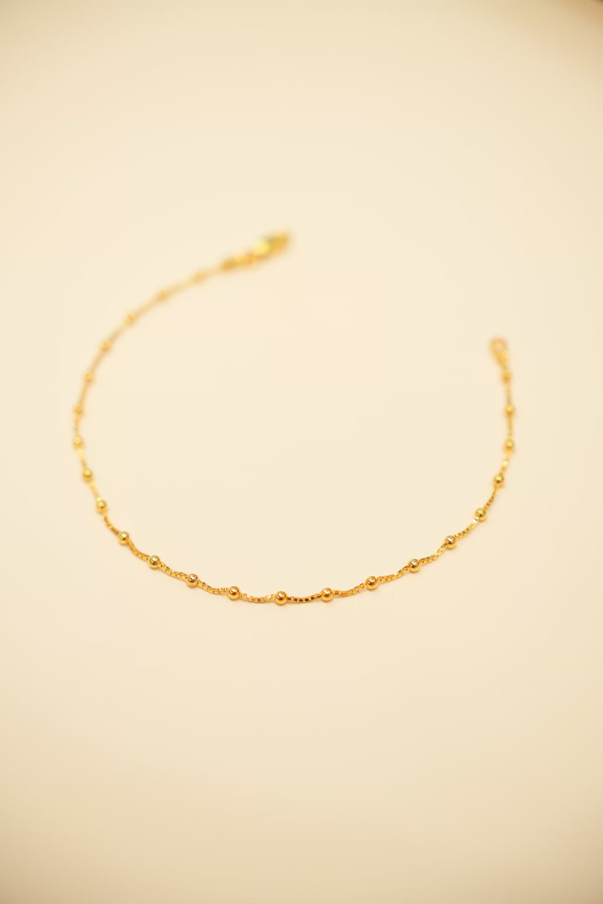 22K Gold Ladies Beaded Bracelet