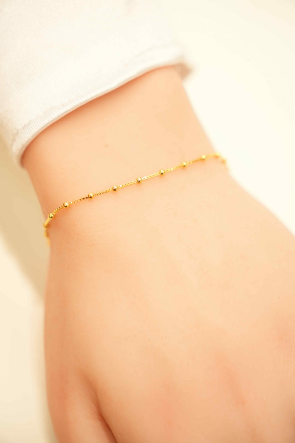 22K Gold Ladies Beaded Bracelet