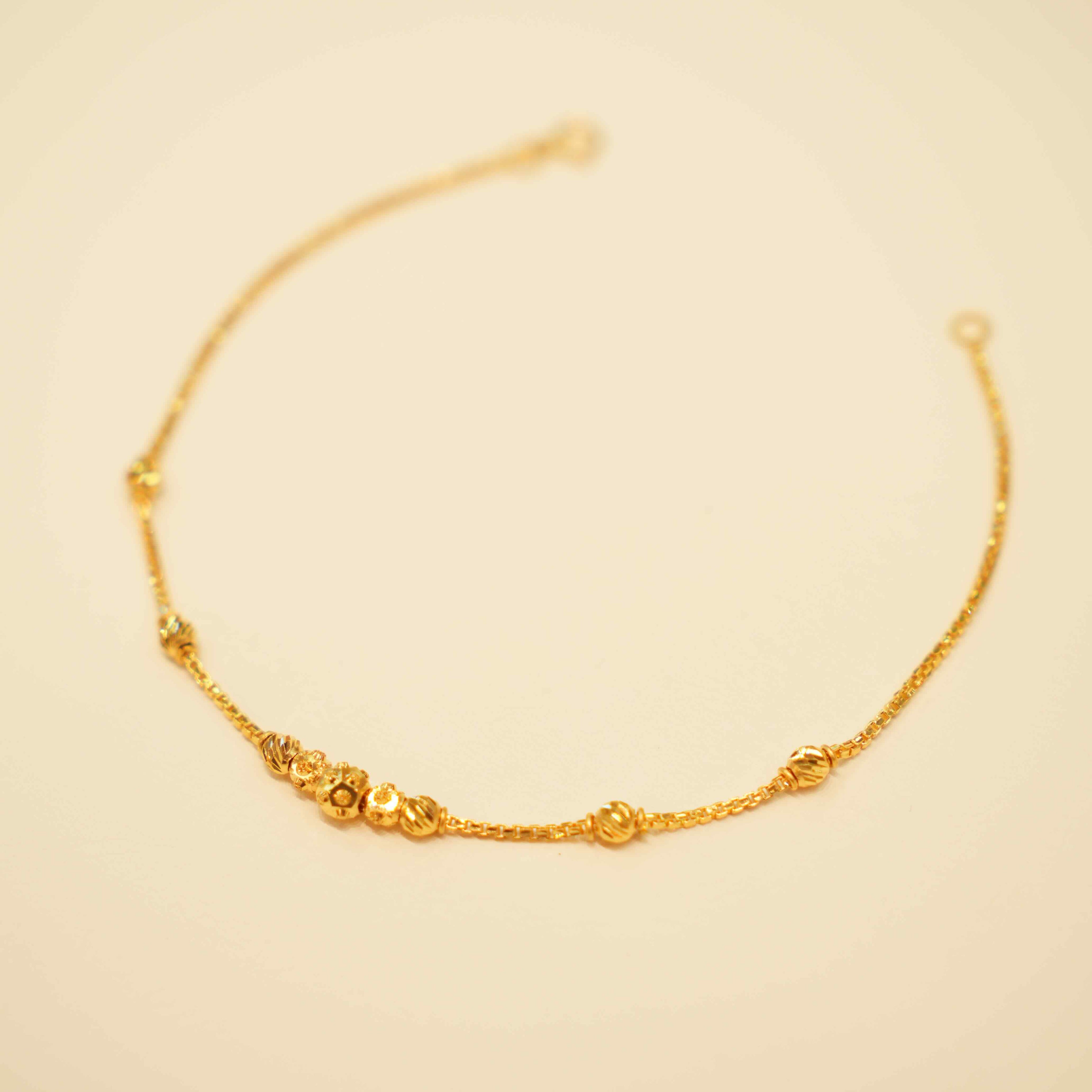 22K Gold Ladies Beaded Bracelet