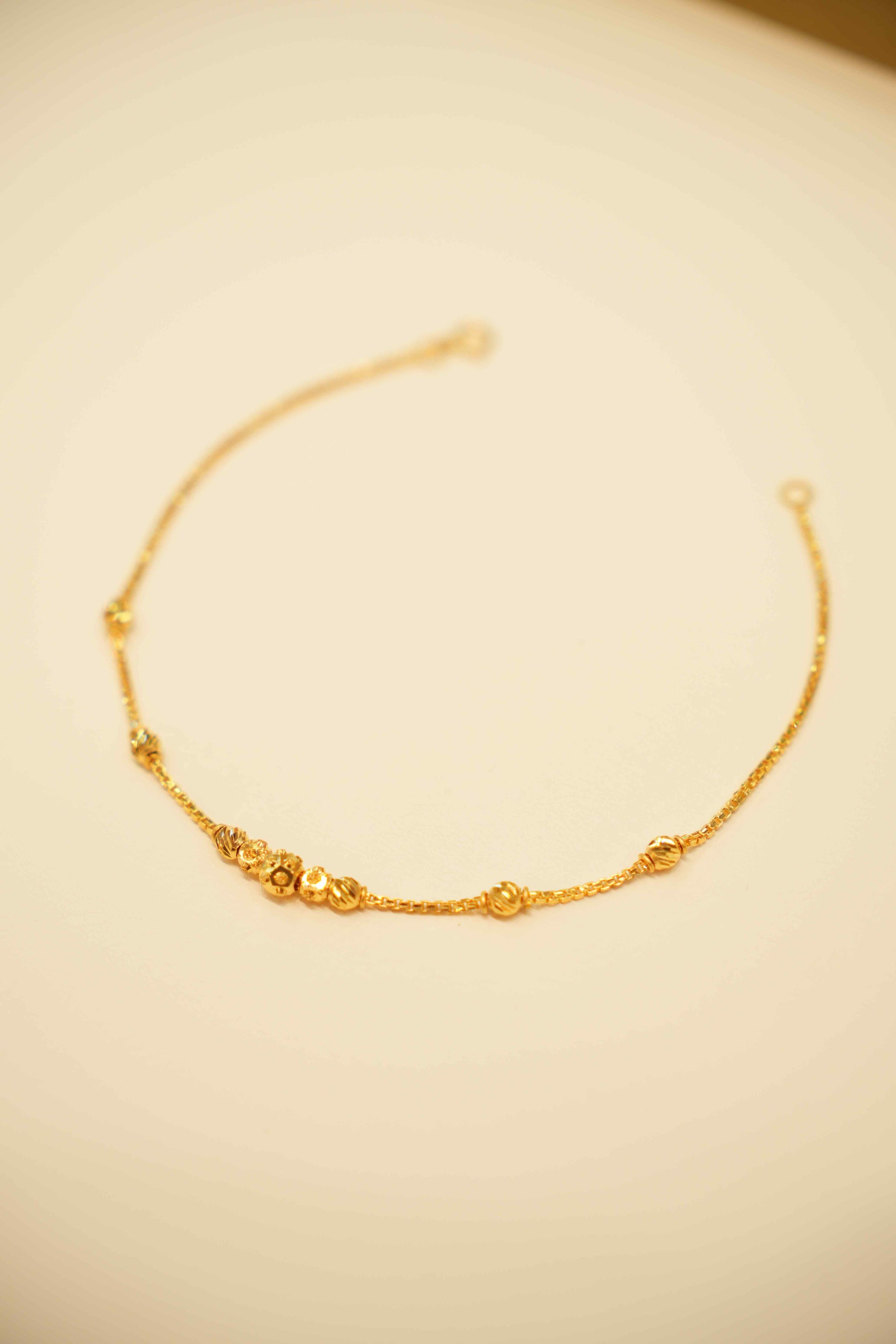 22K Gold Ladies Beaded Bracelet
