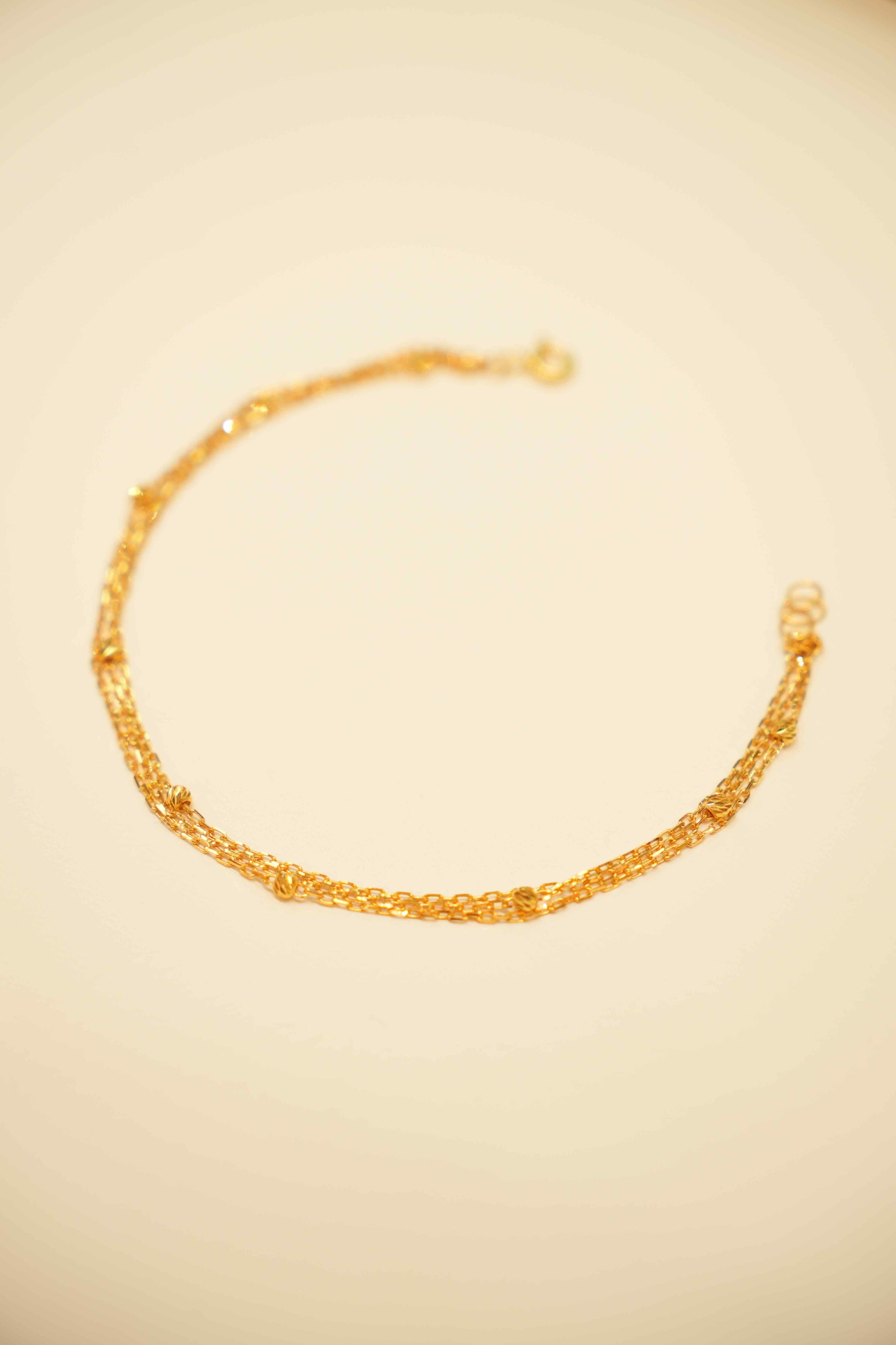 22K Gold Ladies Beaded Bracelet