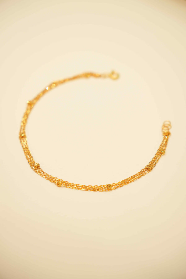 22K Gold Ladies Beaded Bracelet