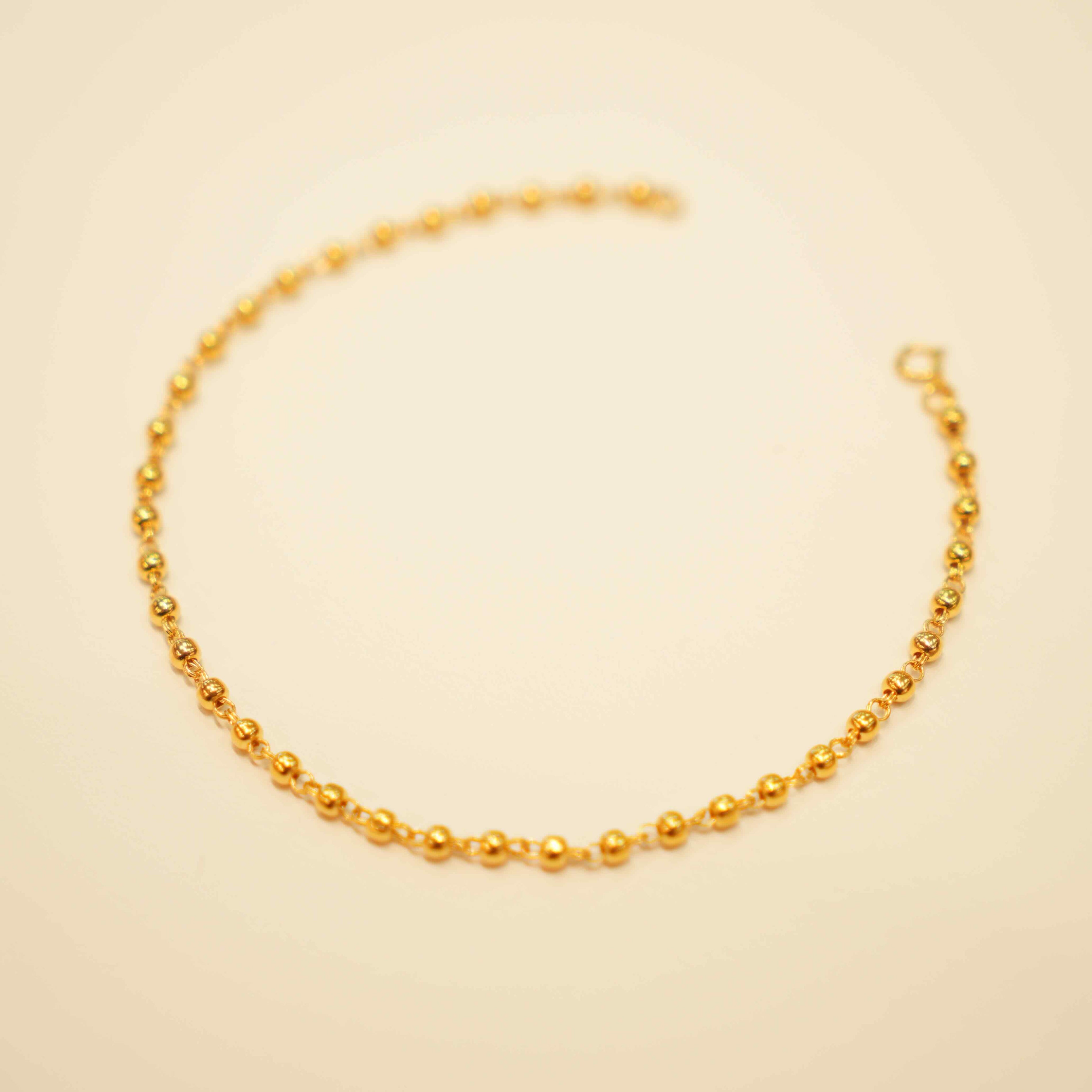 22K Gold Ladies Beaded Bracelet