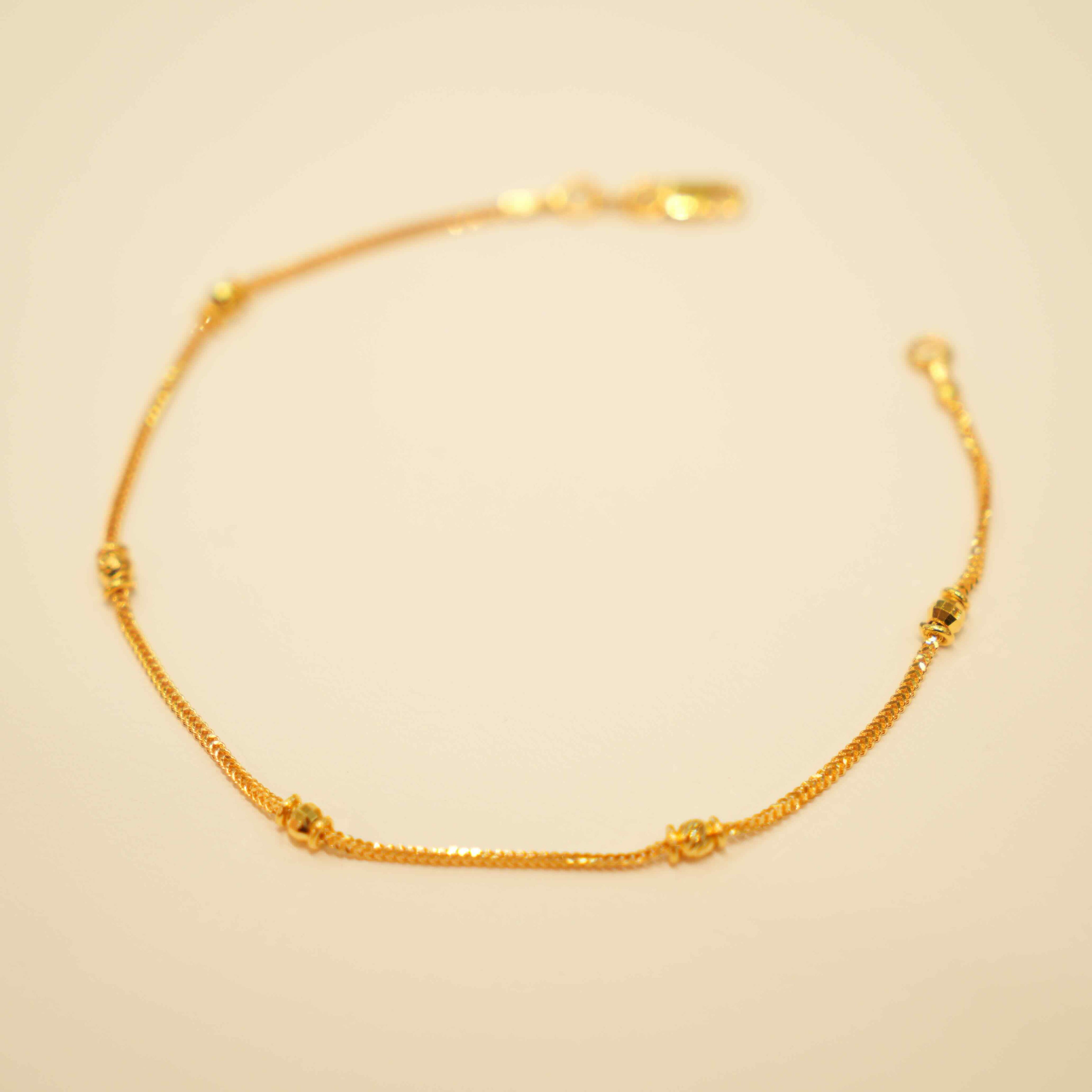 22K Gold Ladies Beaded Bracelet