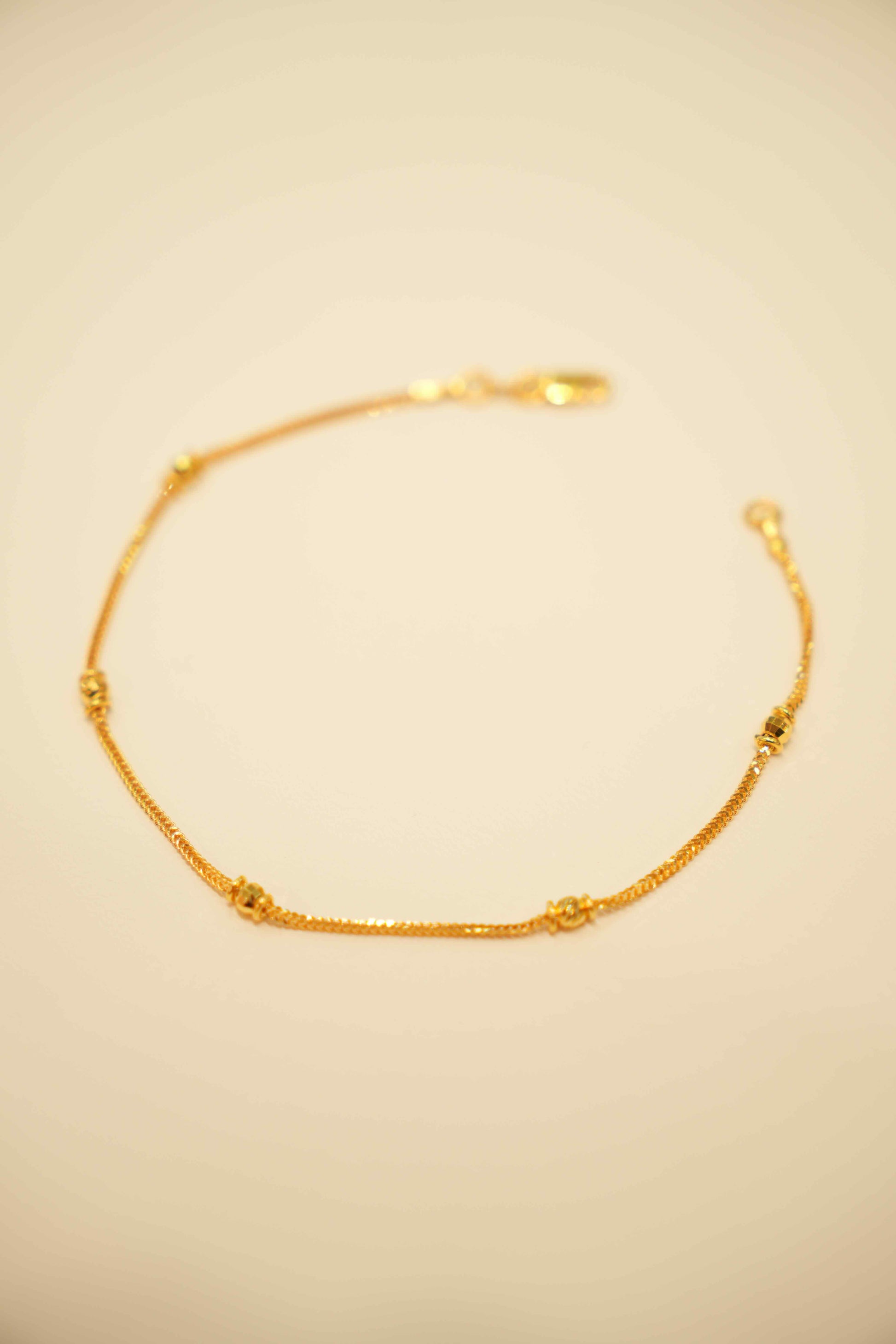22K Gold Ladies Beaded Bracelet