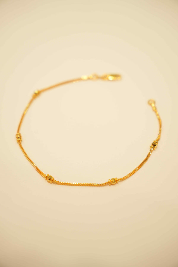 22K Gold Ladies Beaded Bracelet