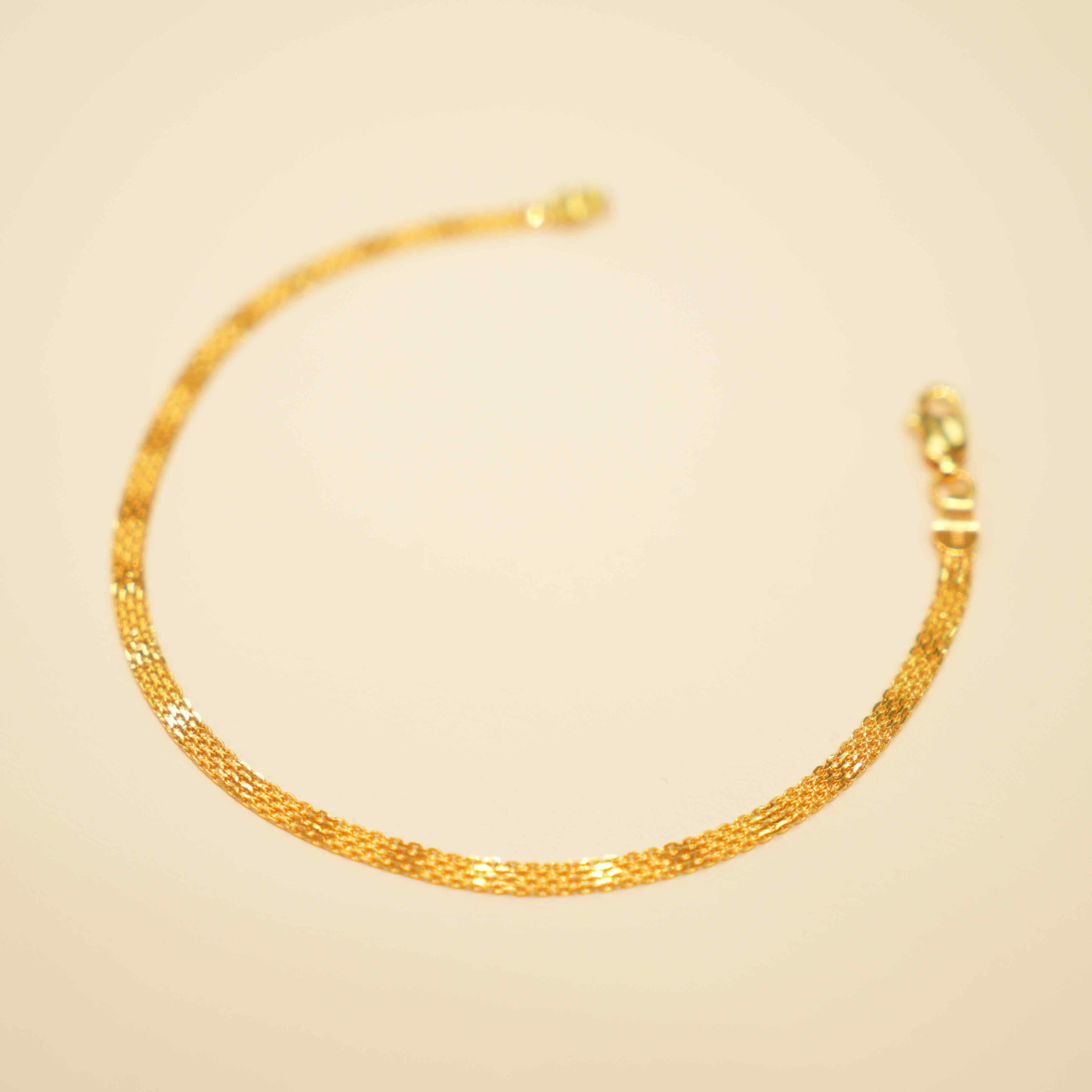 22K Gold Ladies Flat Bracelet