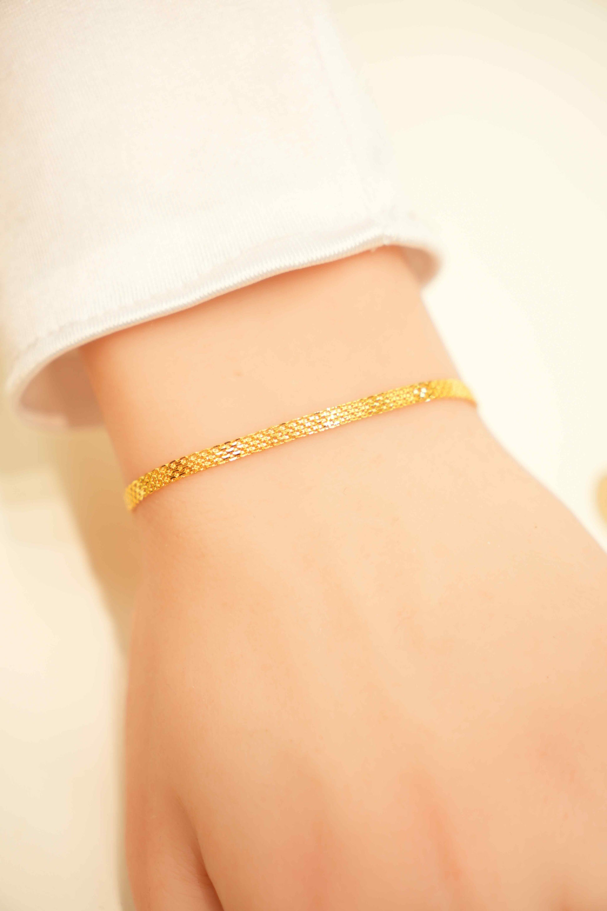 22K Gold Ladies Flat Bracelet