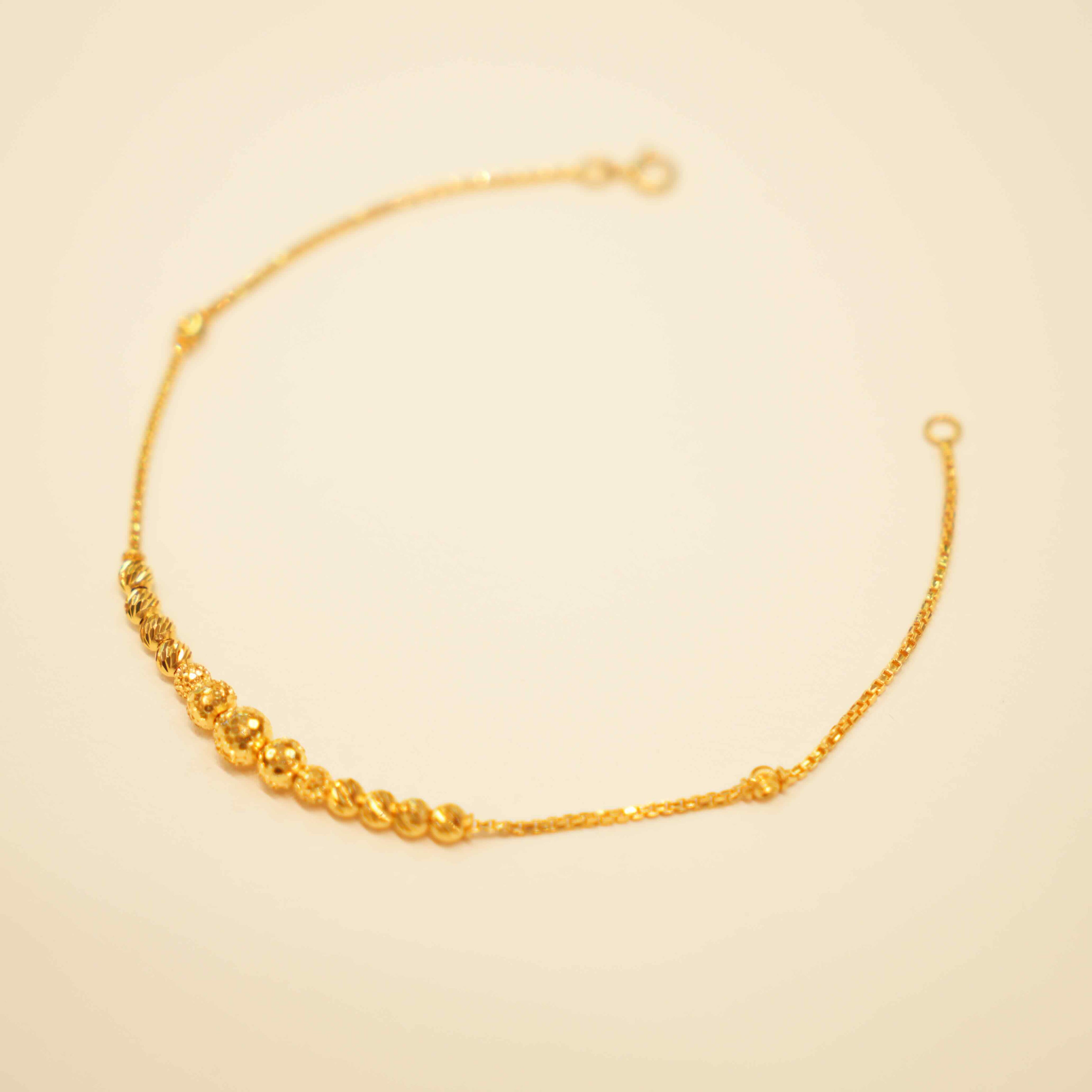 22K Gold Ladies Beaded Bracelet