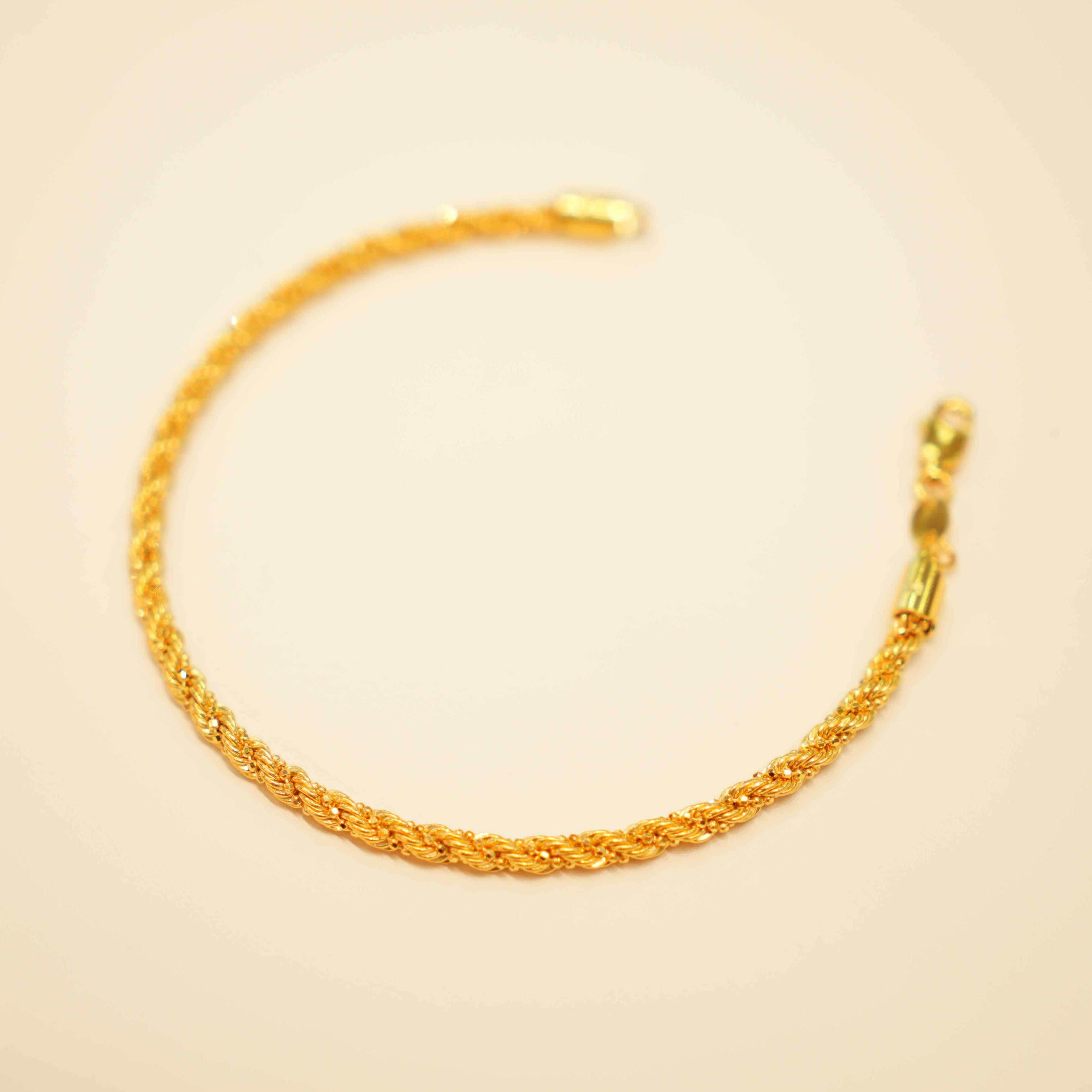 22K Gold Ladies Rope Bracelet