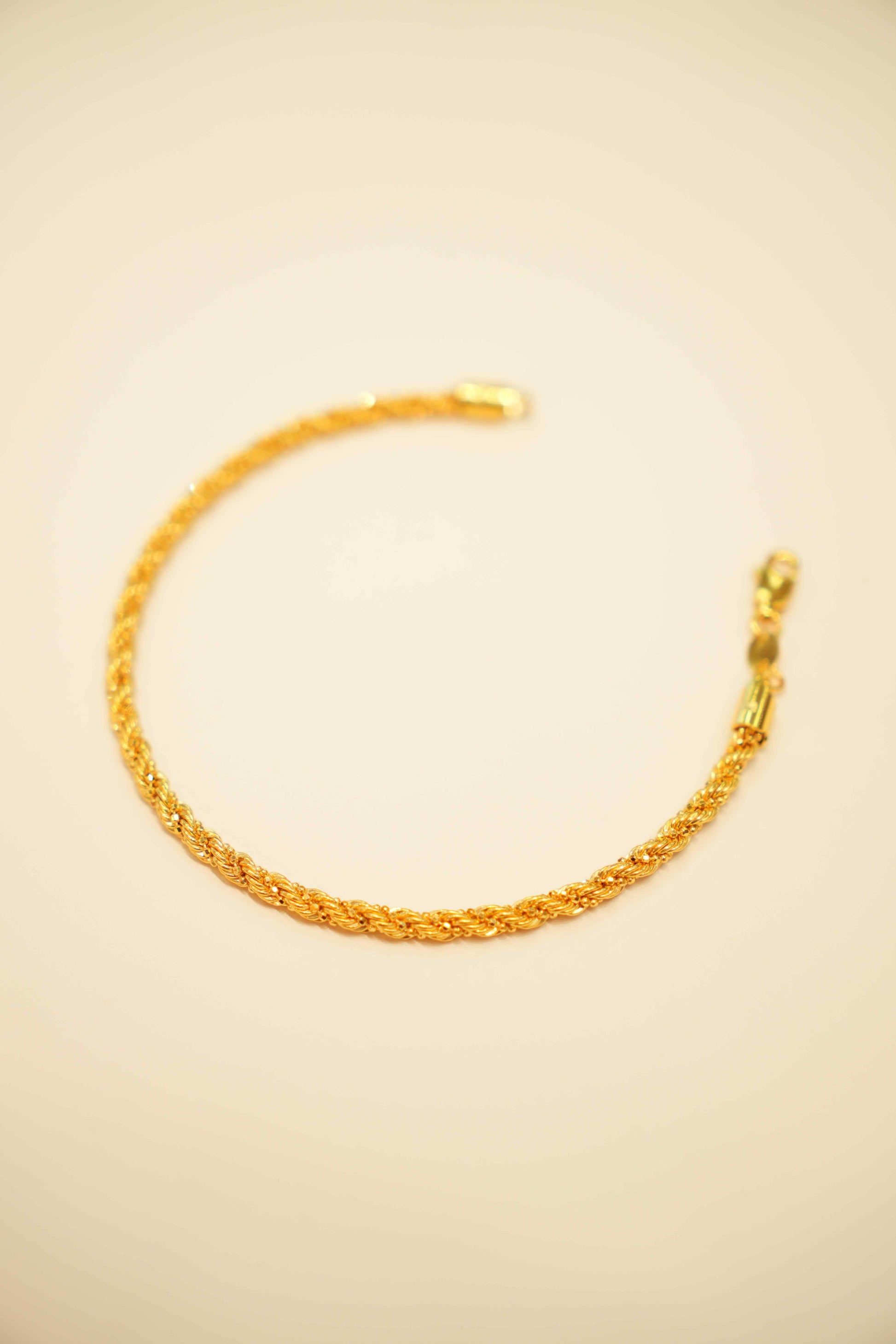 22K Gold Ladies Rope Bracelet