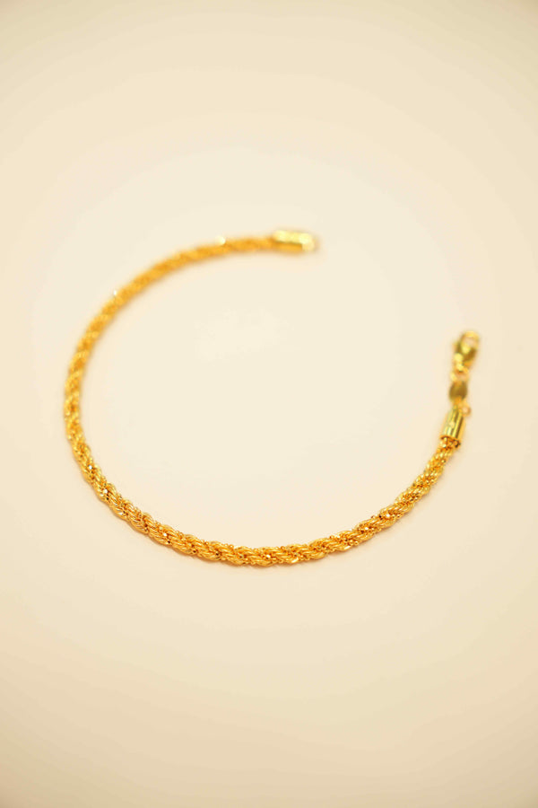 22K Gold Ladies Rope Bracelet