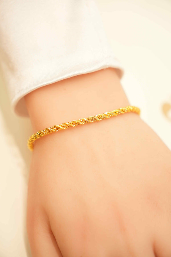 22K Gold Ladies Rope Bracelet