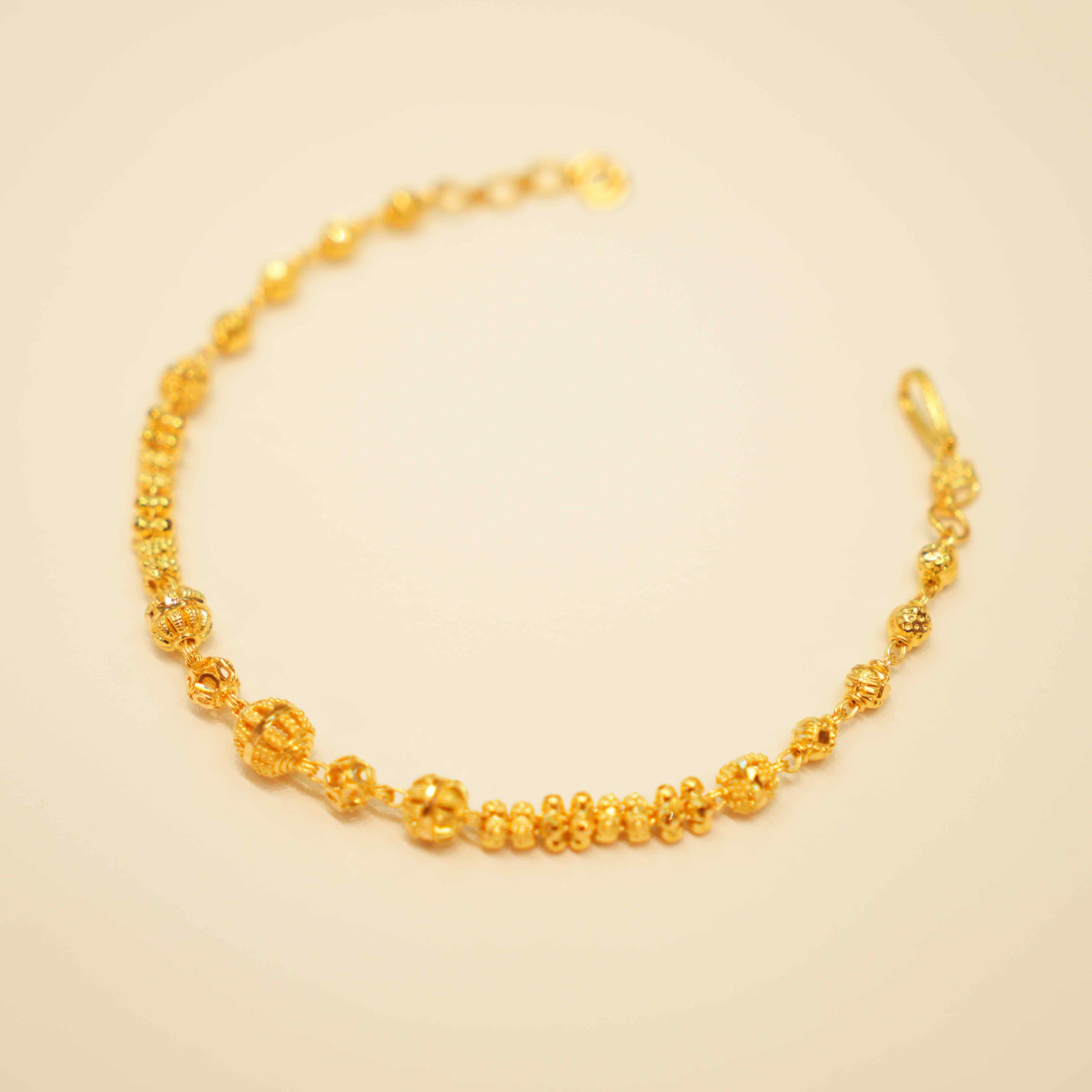 22K Gold Ladies Beaded Bracelet
