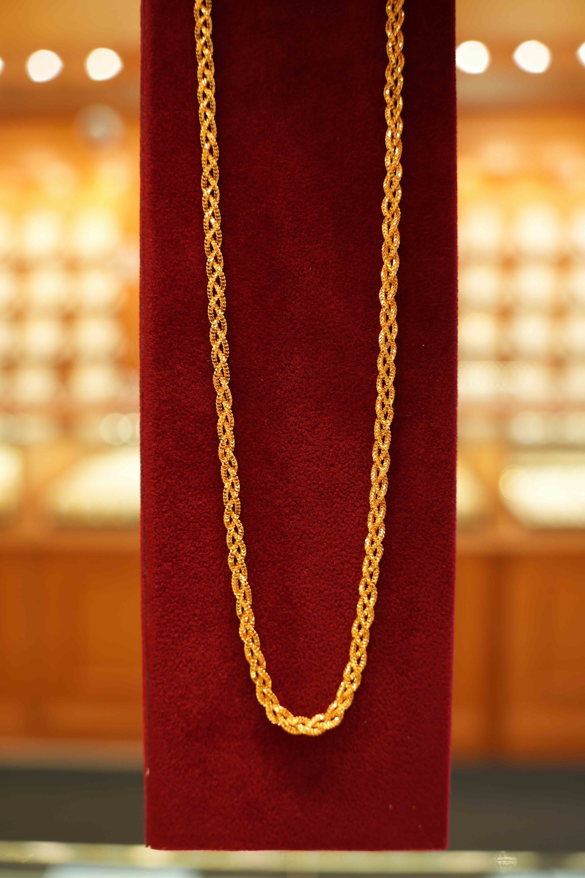 22K Gold Designer Braided Chain  (18 Inches)