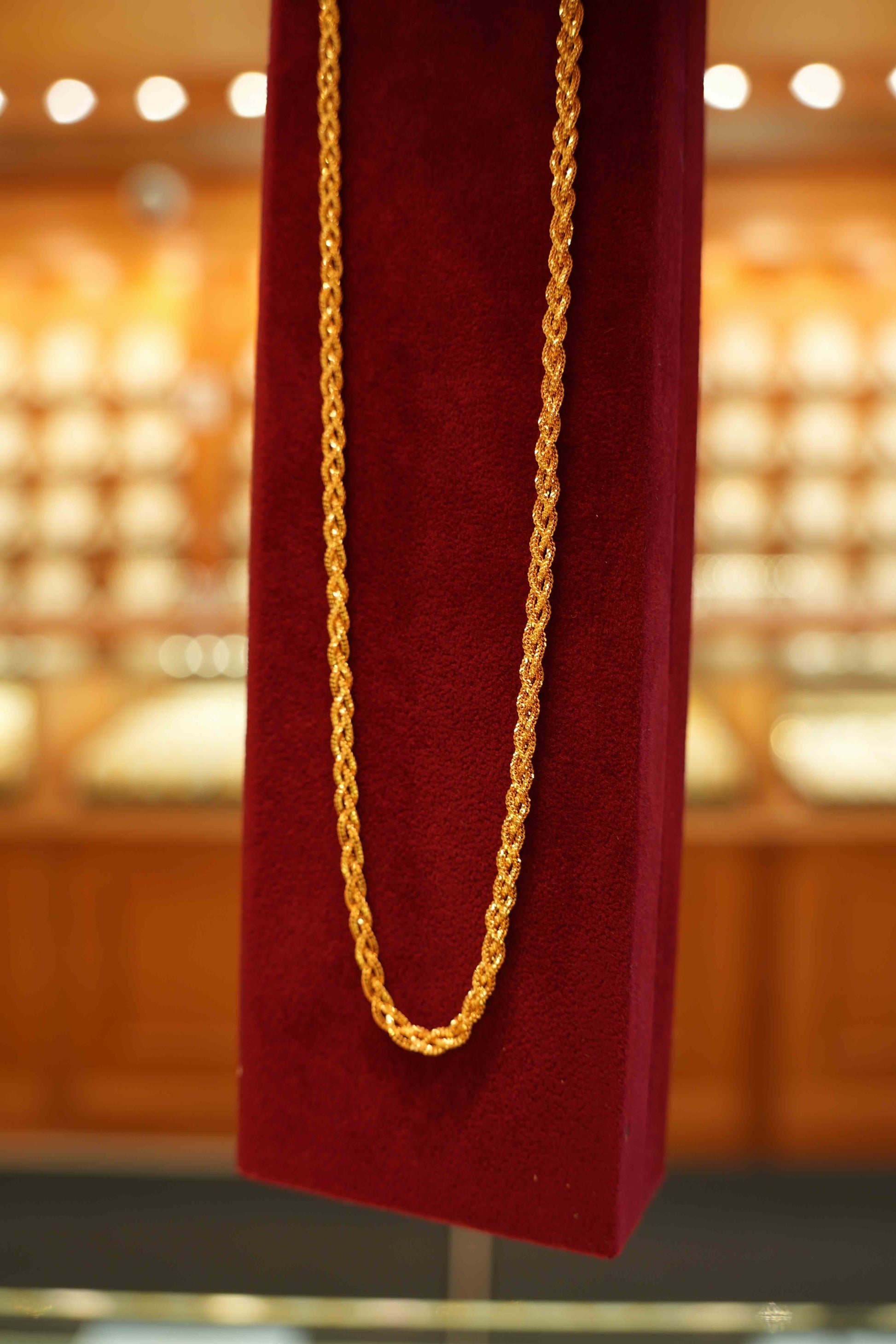 22K Gold Designer Braided Chain  (18 Inches)