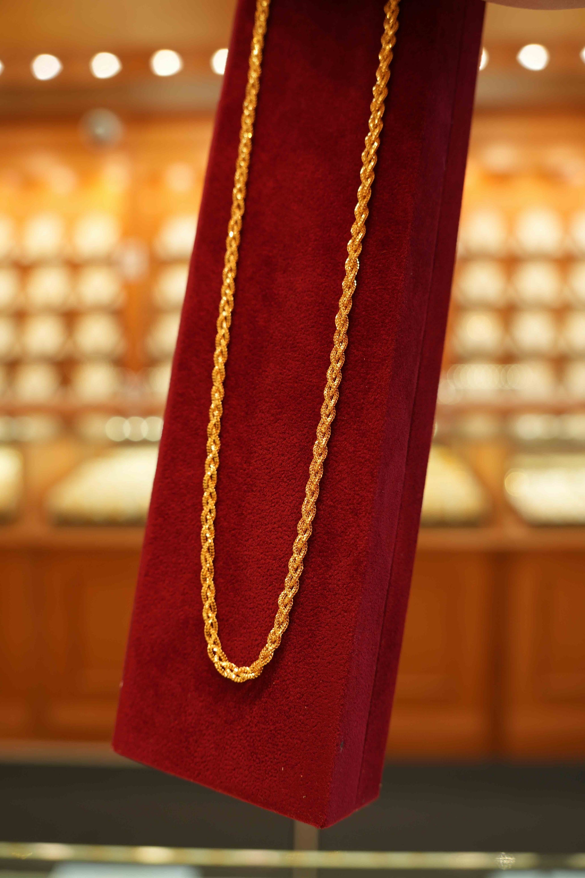22K Gold Designer Braided Chain  (18 Inches)
