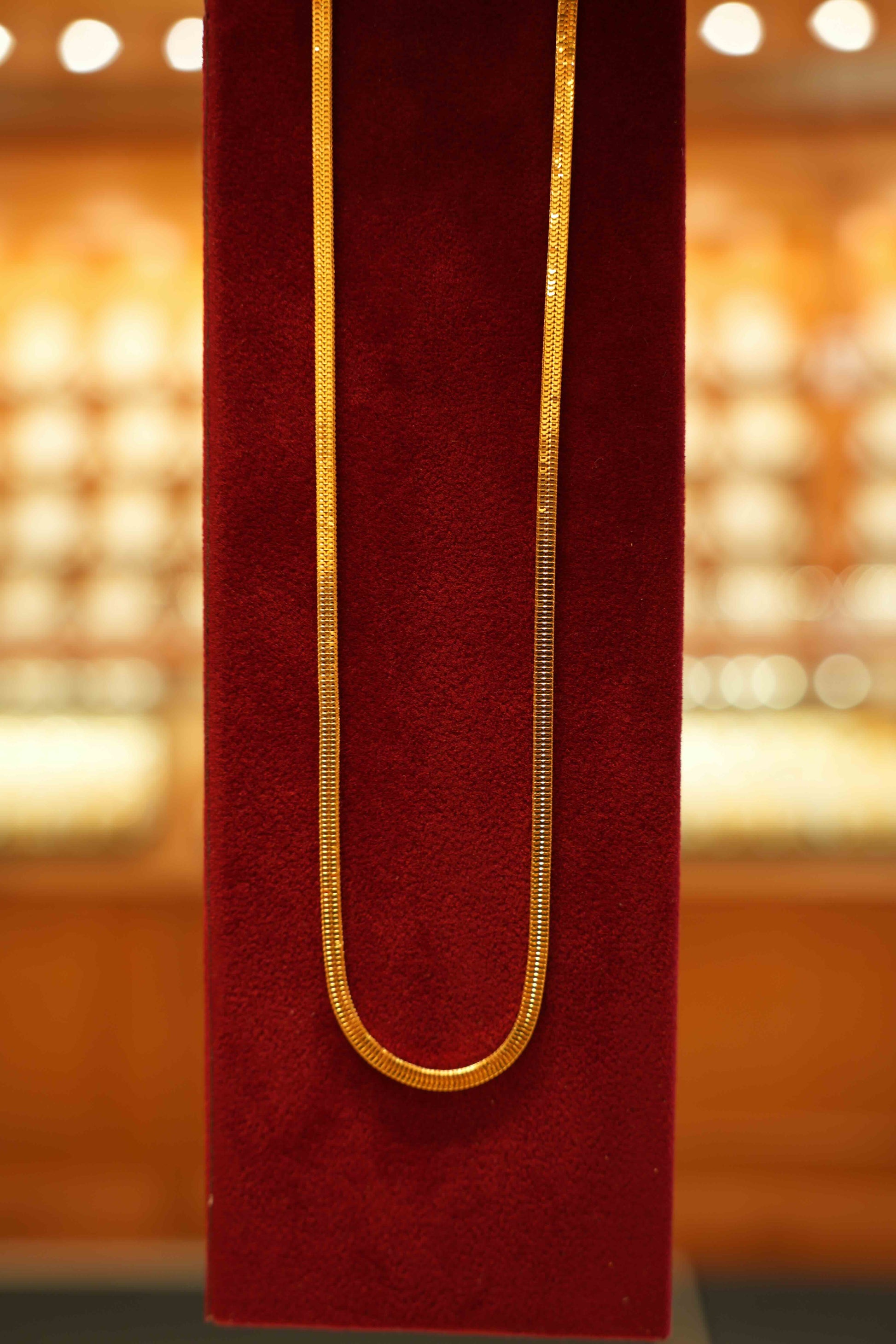 22K Gold Flat Snake Chain (18 Inches)