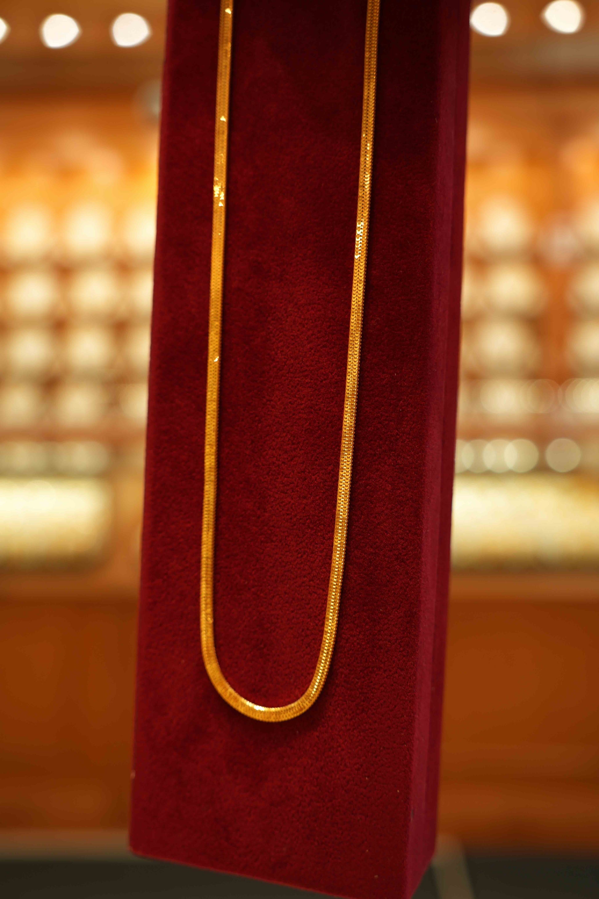 22K Gold Flat Snake Chain (18 Inches)
