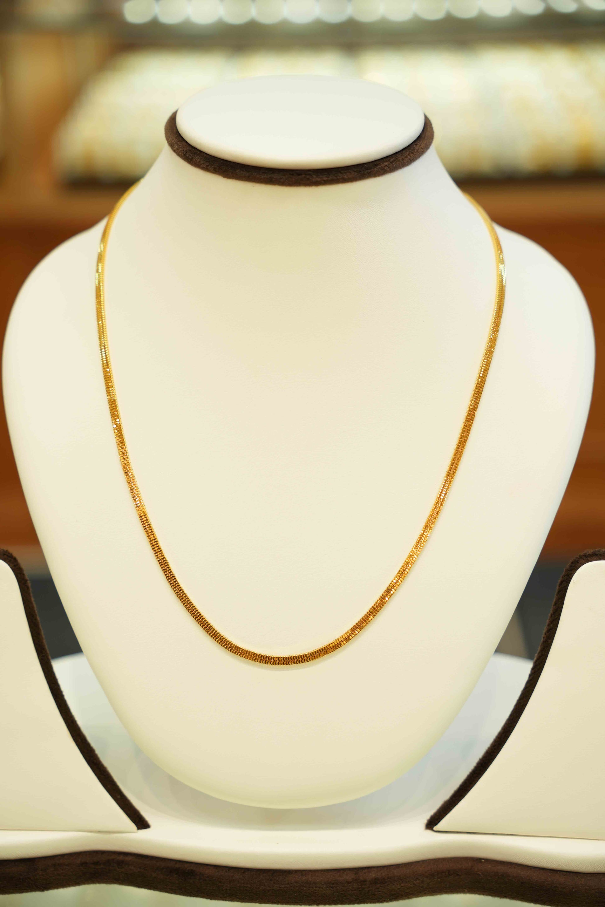 22K Gold Flat Snake Chain (18 Inches)