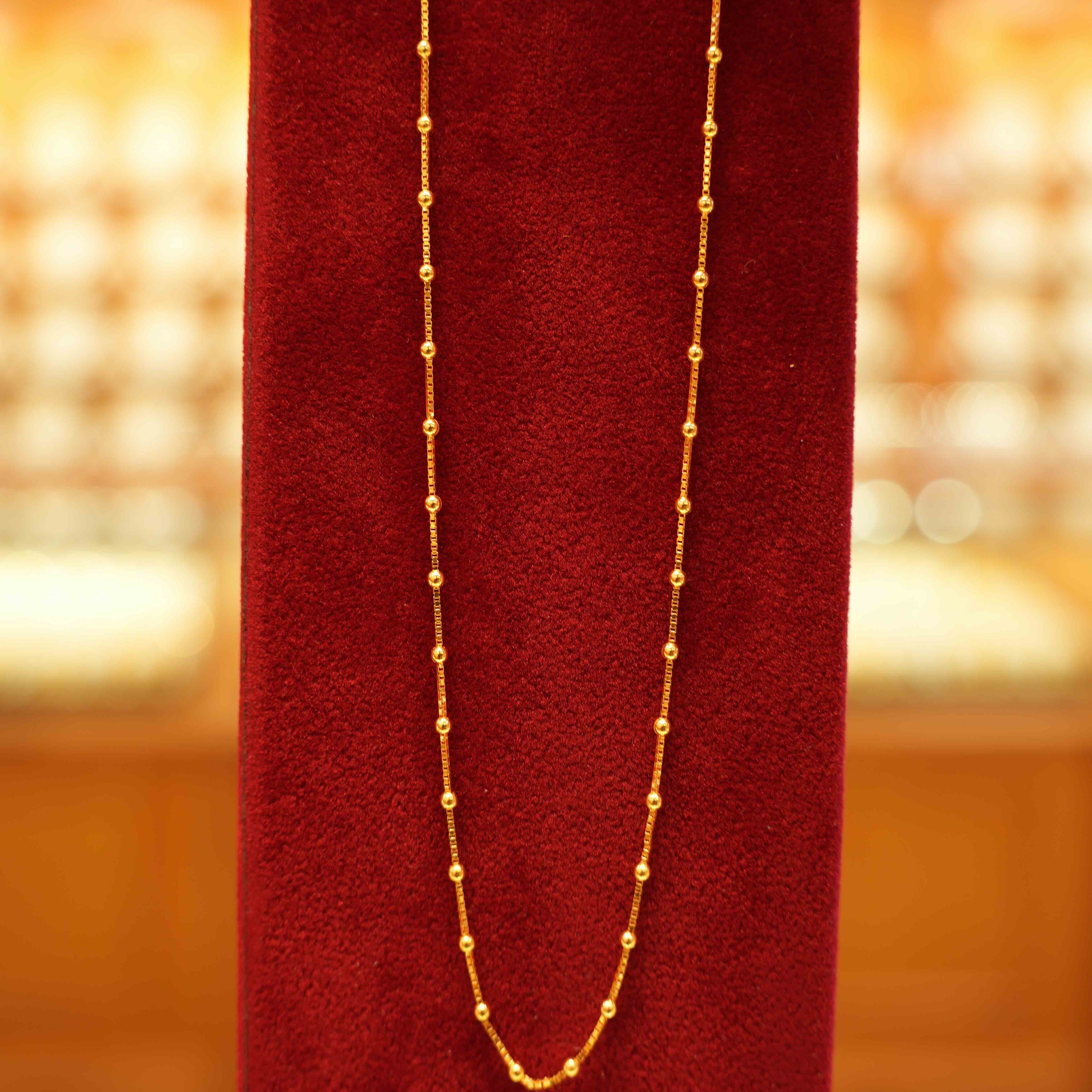 22K Gold Bead Chain (18 Inches)