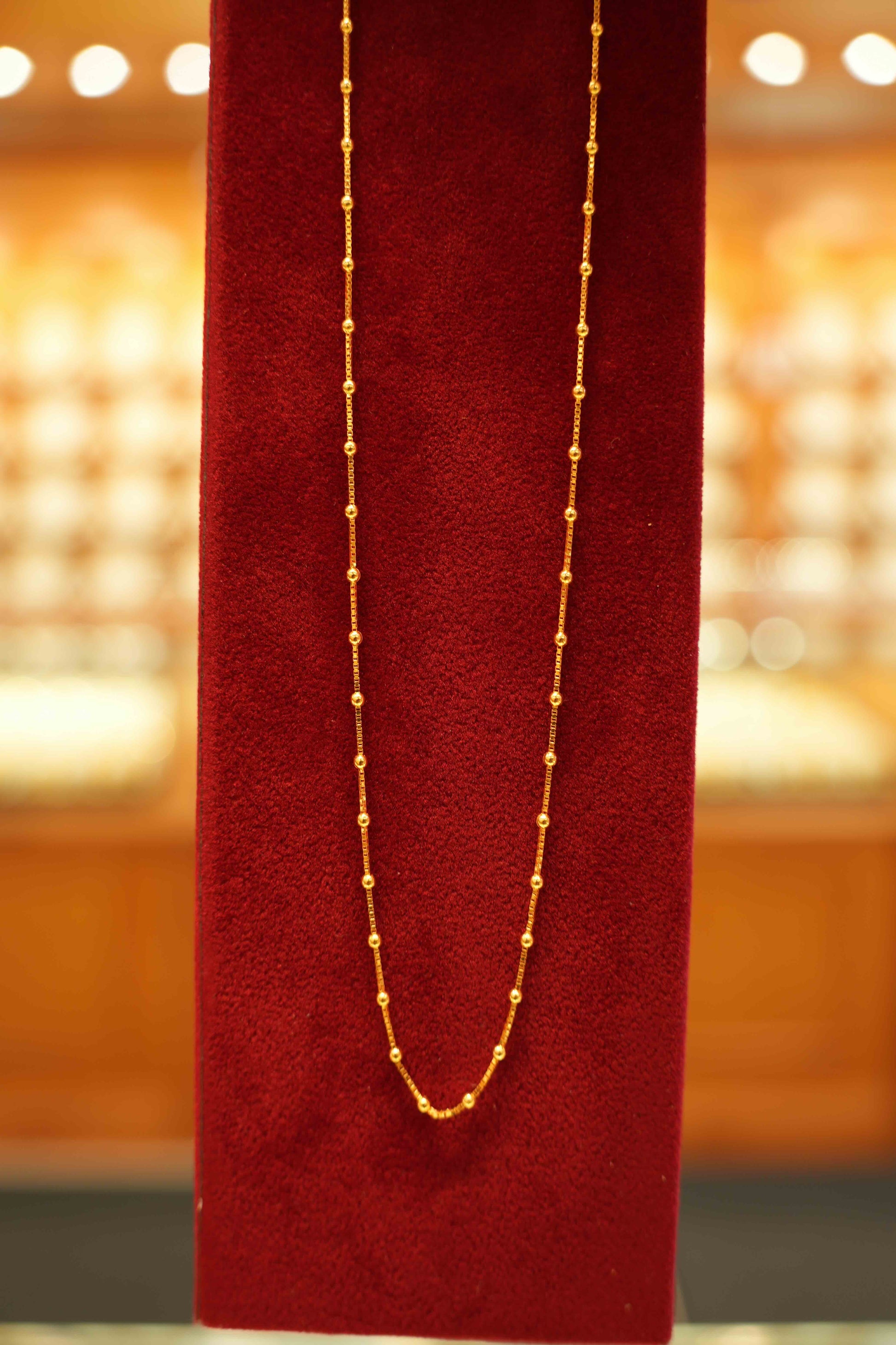 22K Gold Bead Chain (18 Inches)