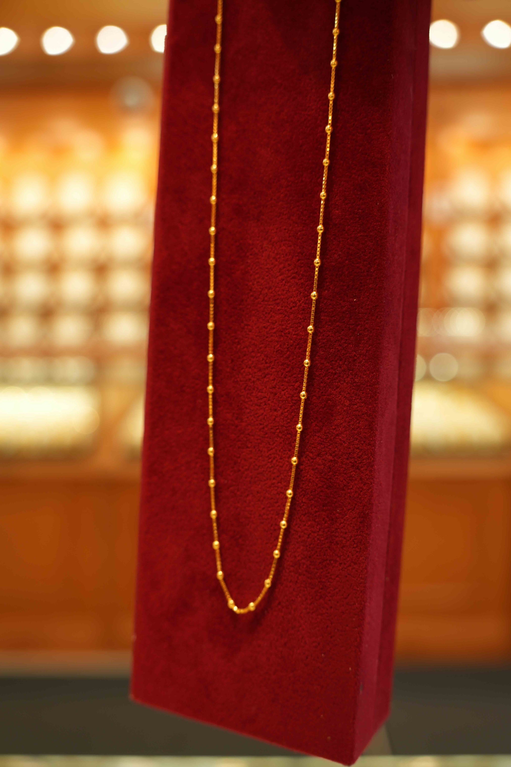 22K Gold Bead Chain (18 Inches)
