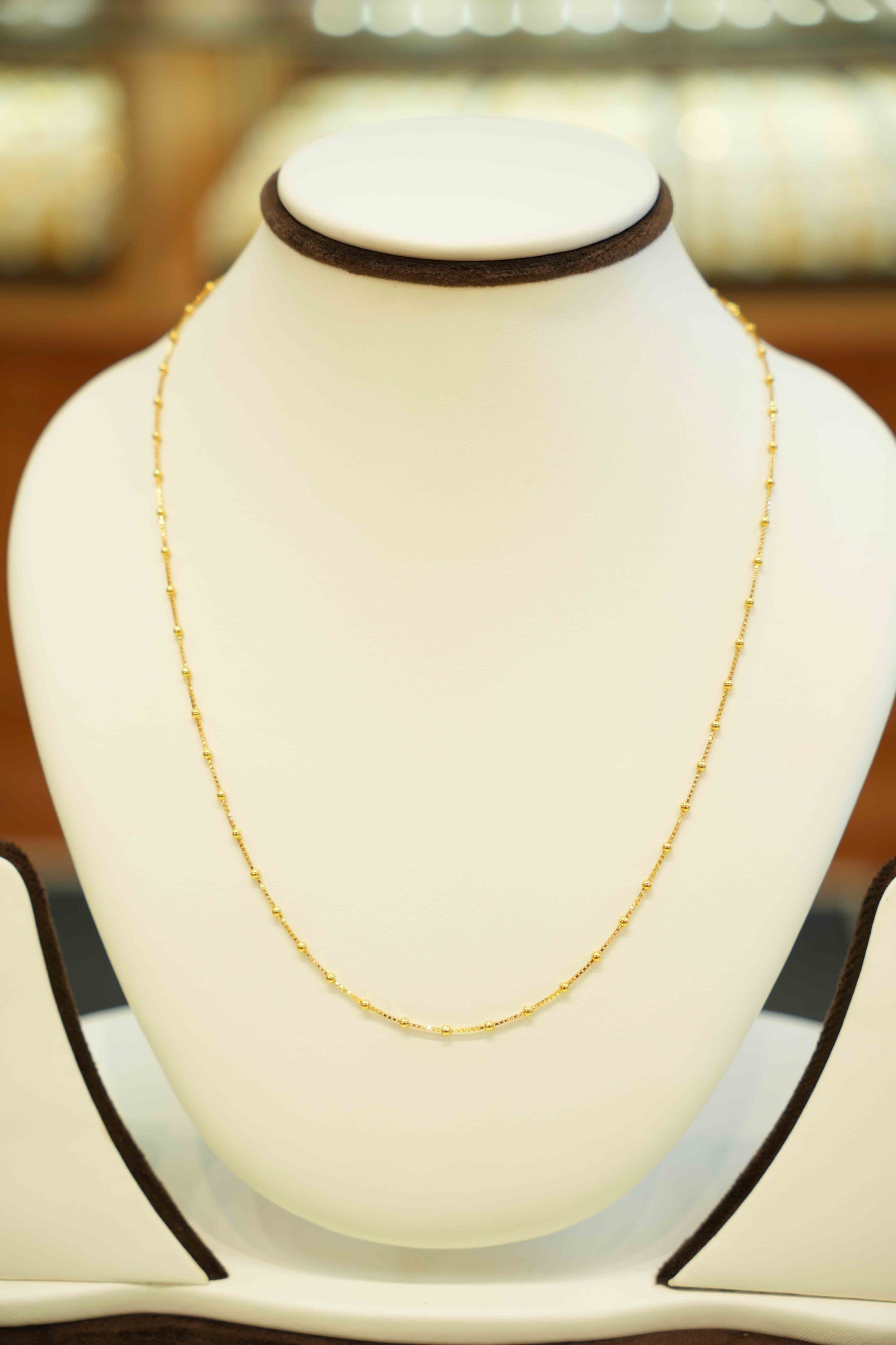 22K Gold Bead Chain (18 Inches)