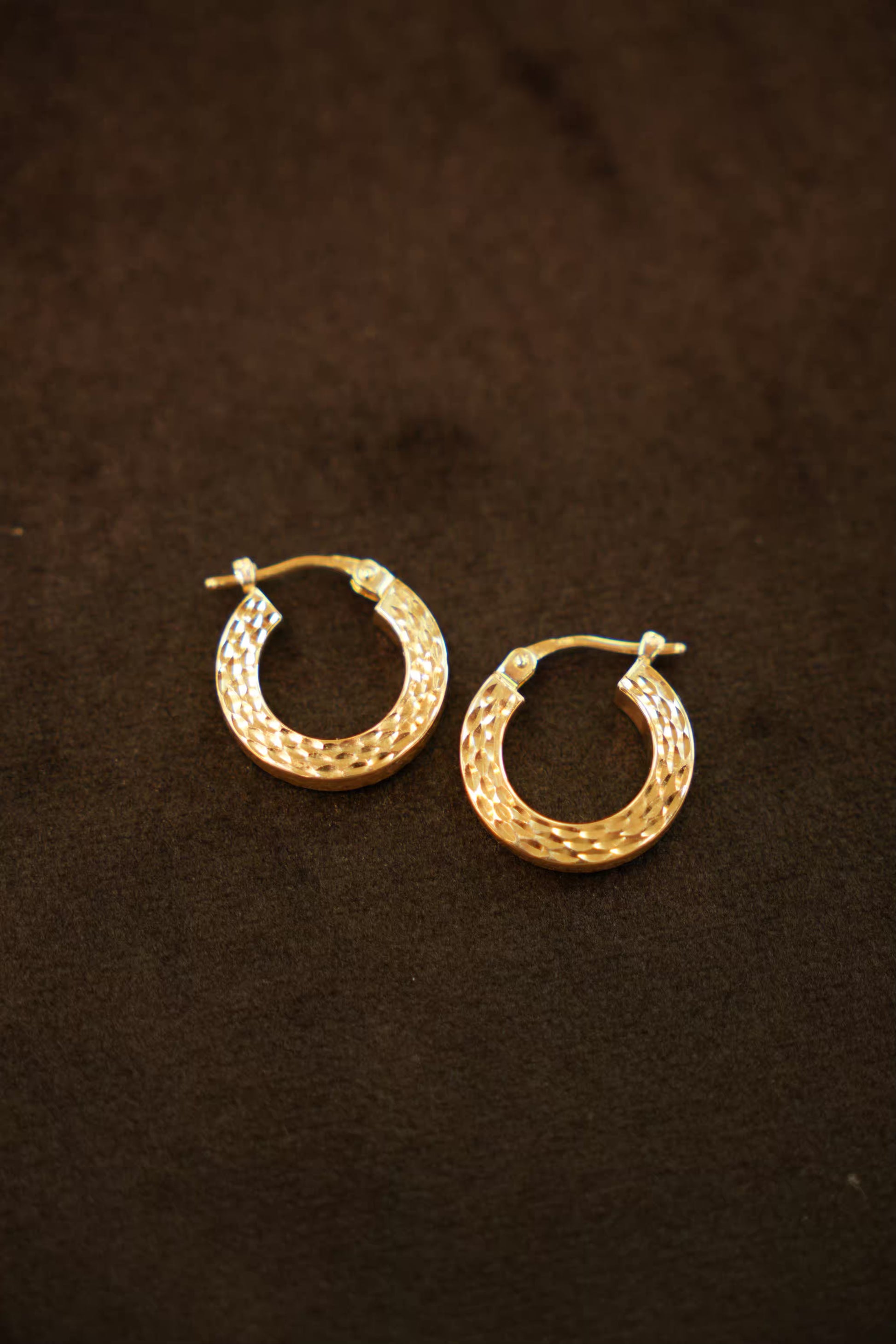 18K Gold Ladies Hoop Earrings