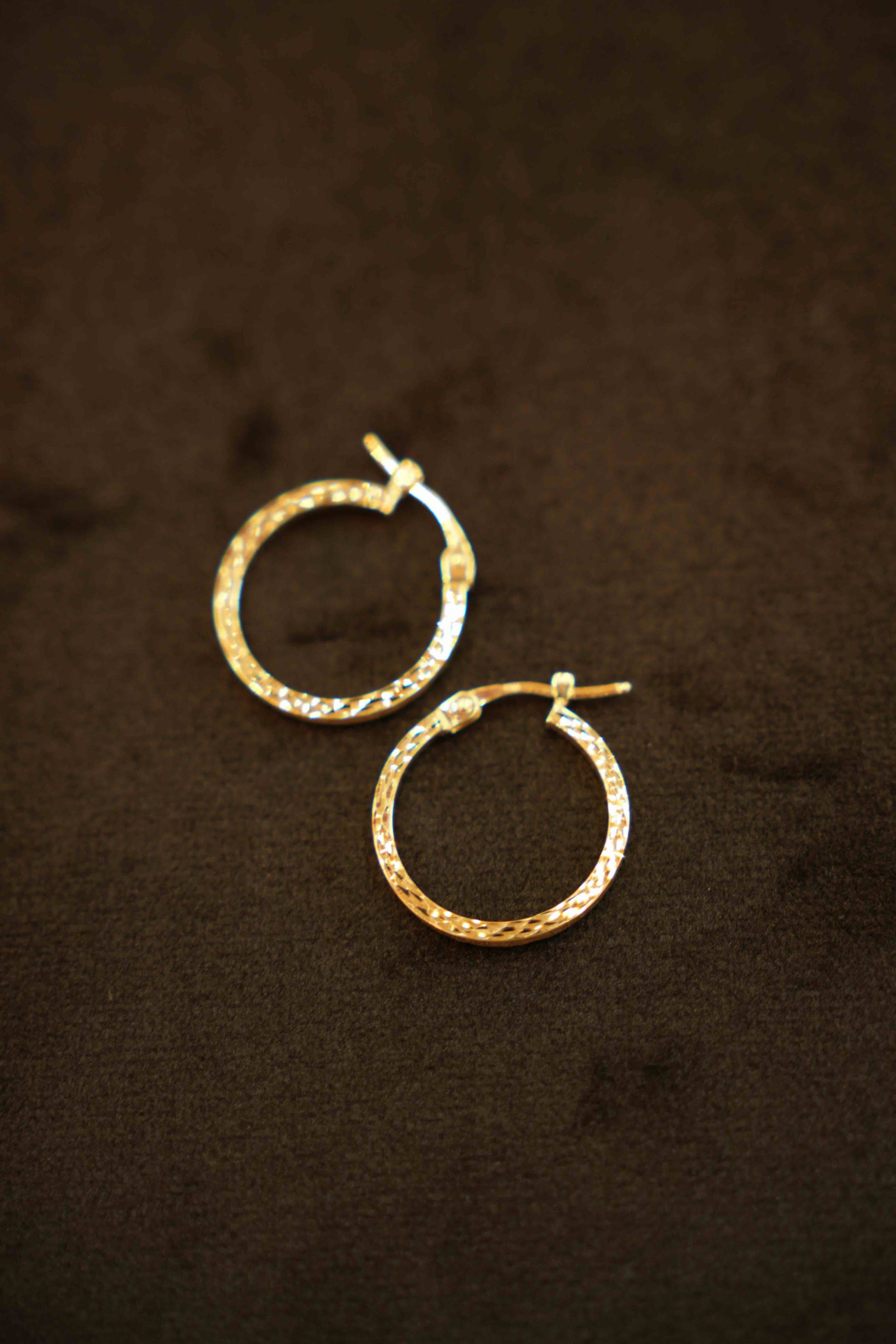 18K Gold Ladies Hoop Earrings