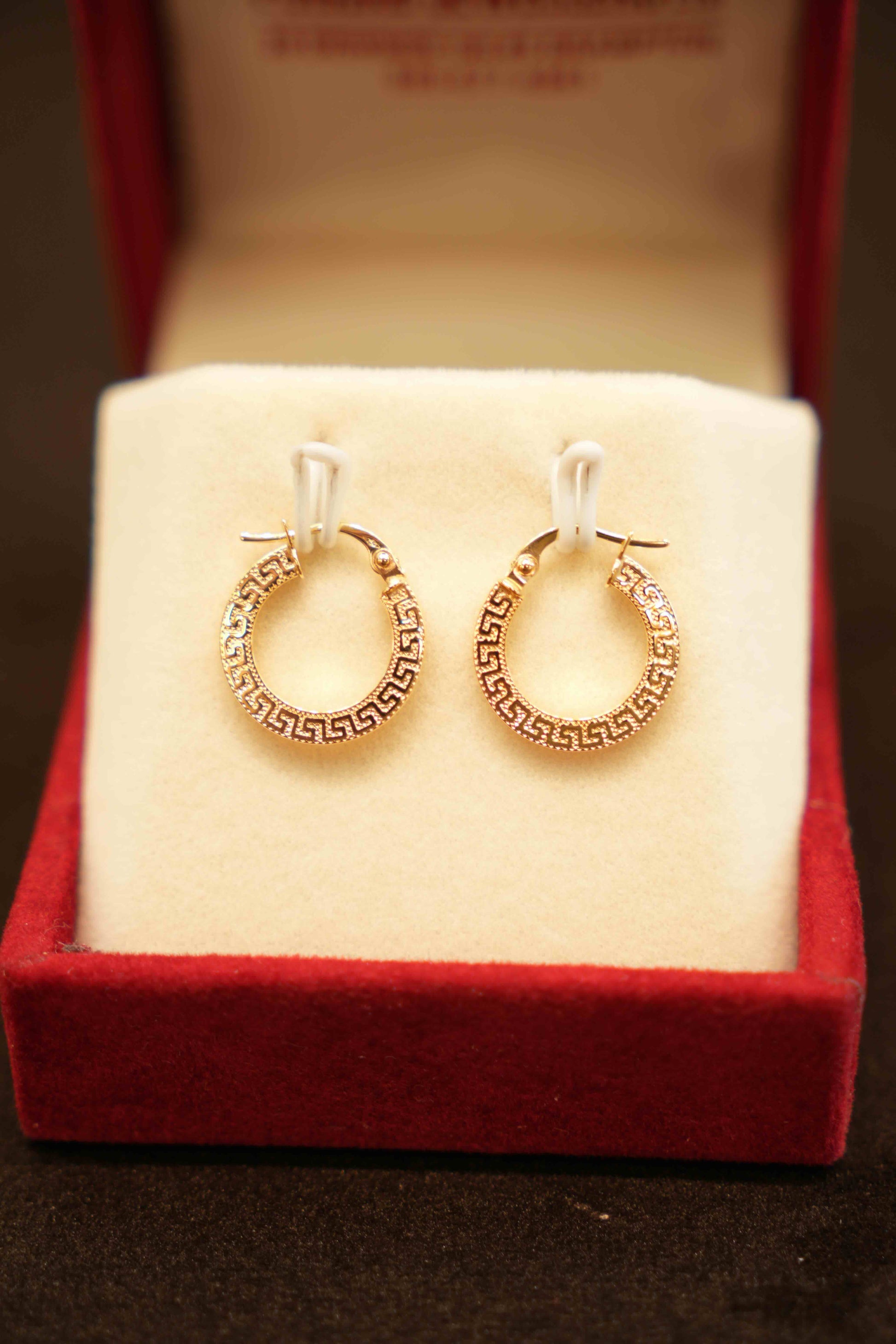 18K Gold Ladies Hoop Earrings