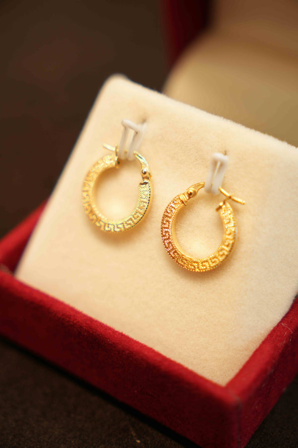 18K Gold Ladies Hoop Earrings