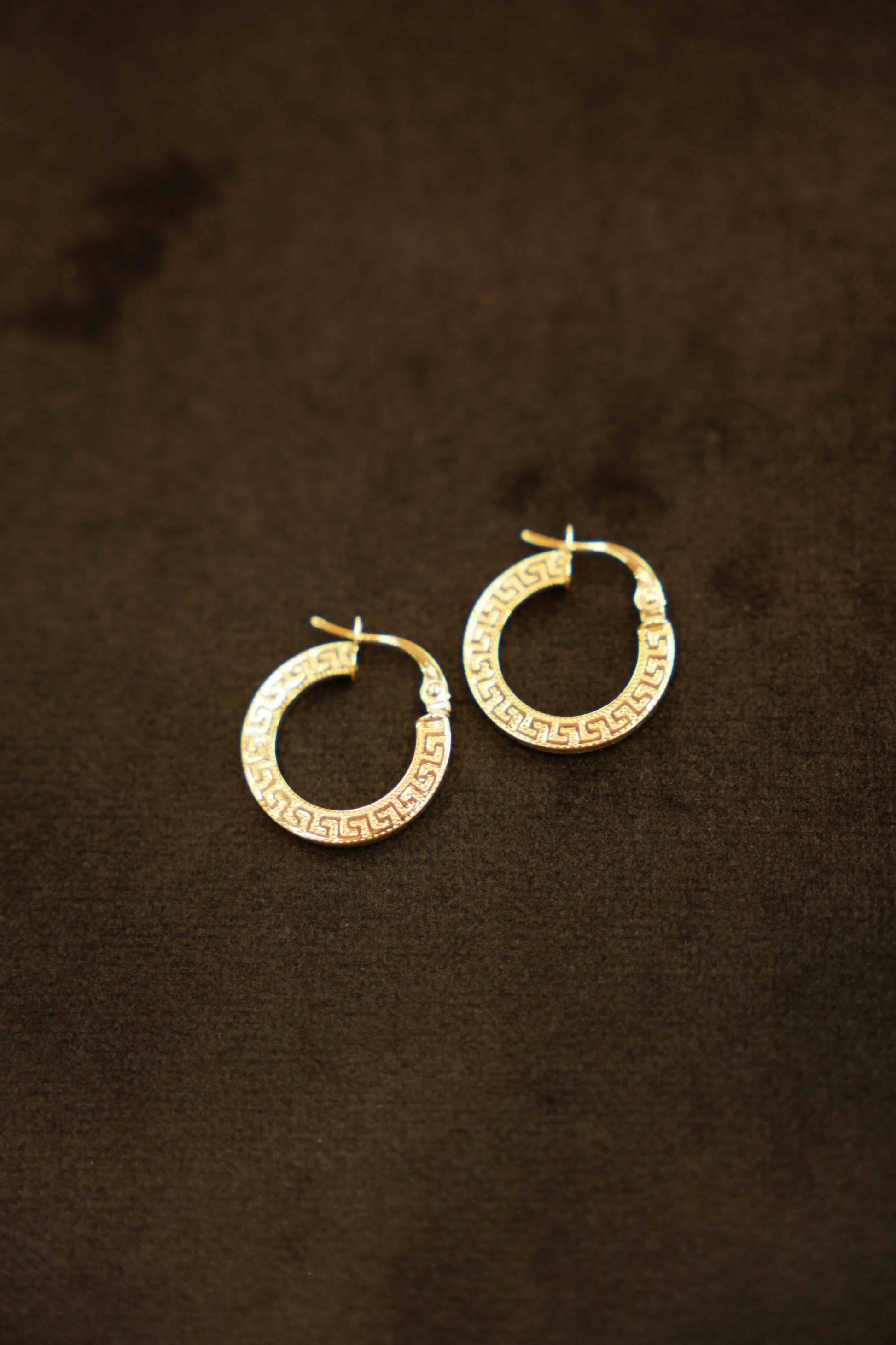 18K Gold Ladies Hoop Earrings