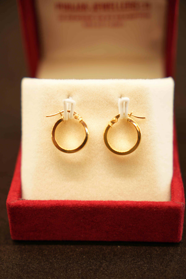 18K Gold Ladies Hoop Earrings