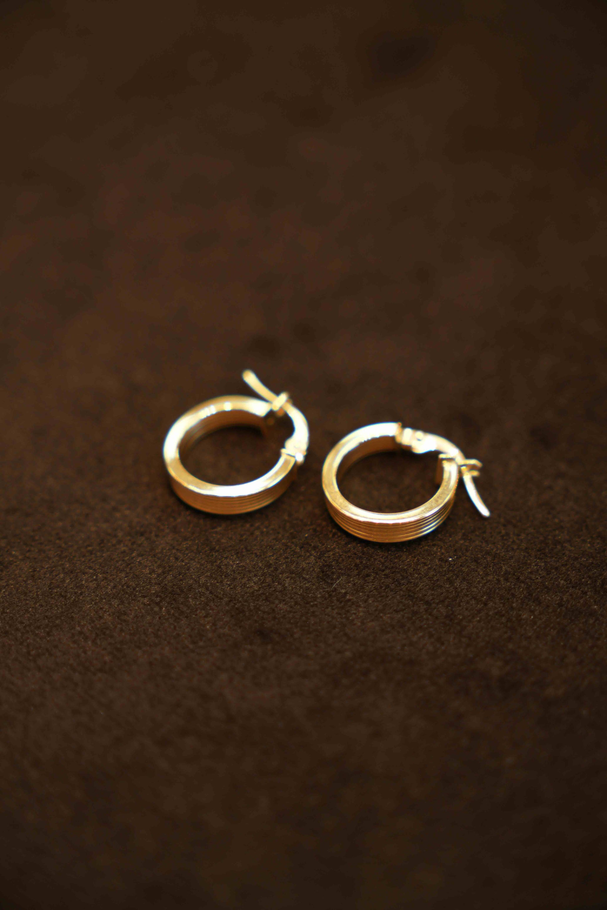 18K Gold Ladies Hoop Earrings