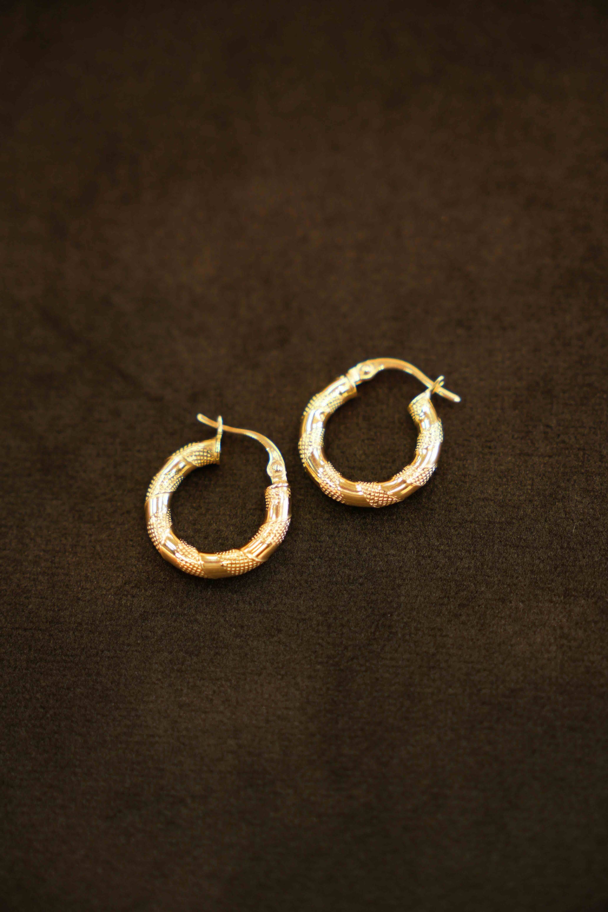18K Gold Ladies Hoop Earrings