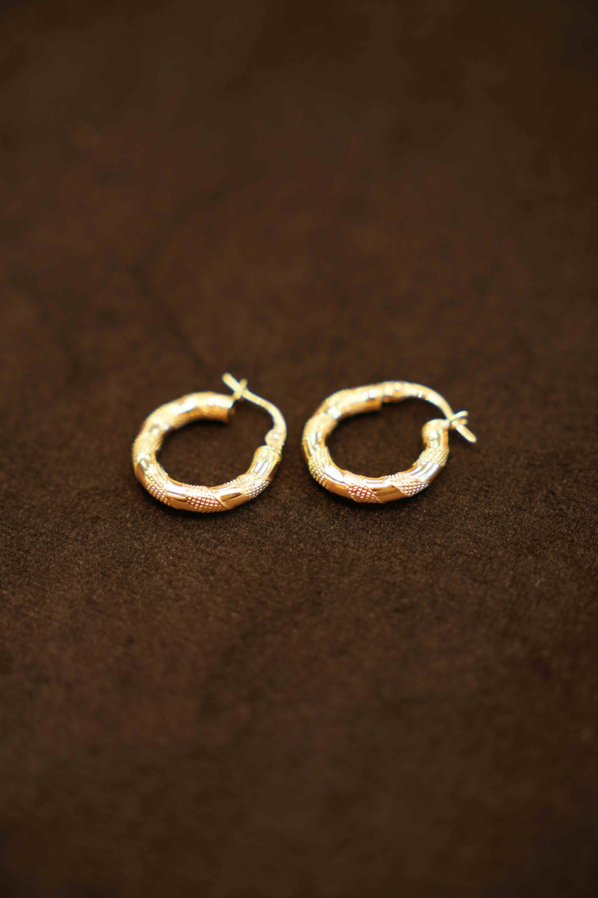 18K Gold Ladies Hoop Earrings