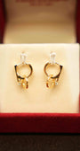 18K Gold Hanging Hoop Earrings