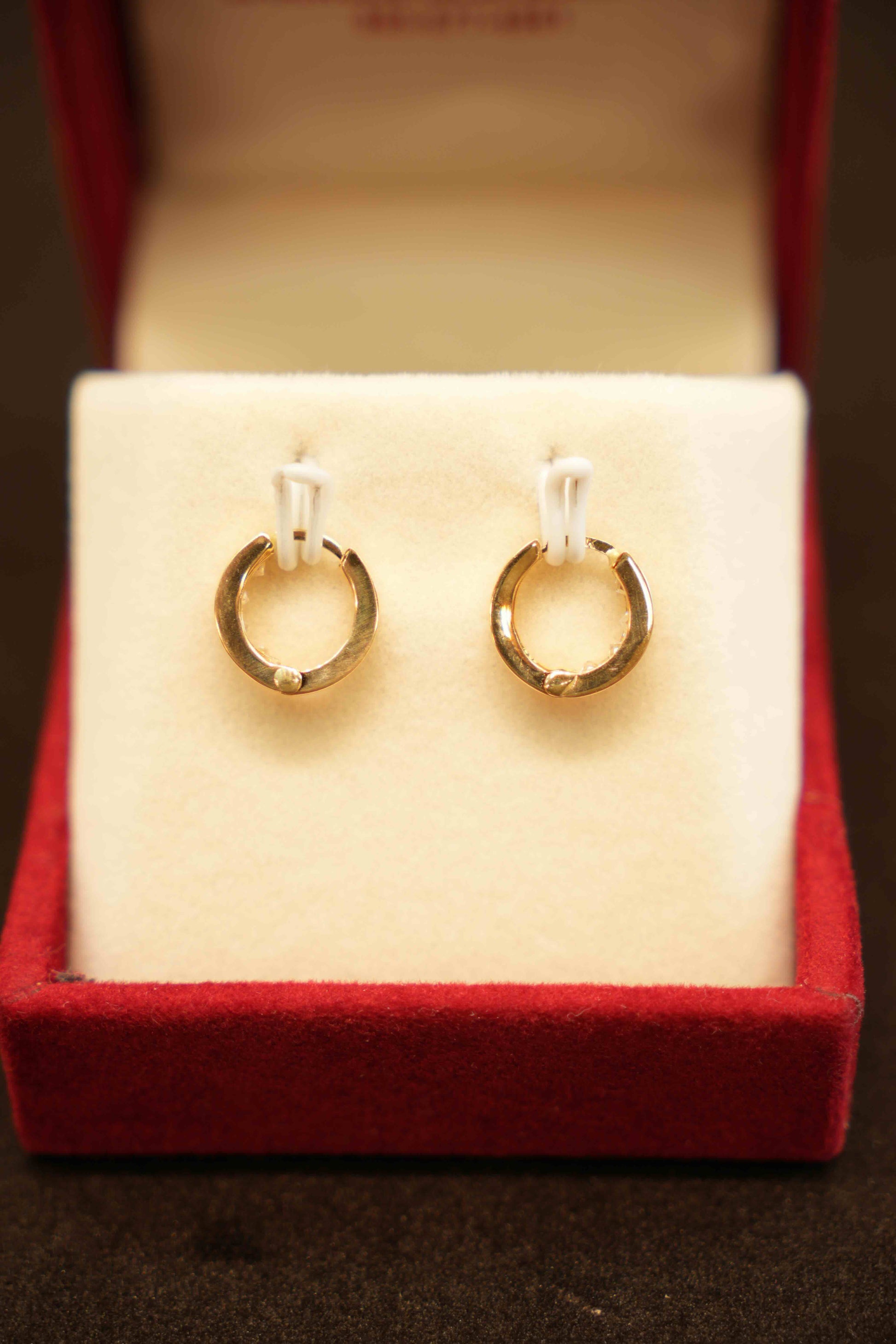 18K Gold Designer Hoop Earrings
