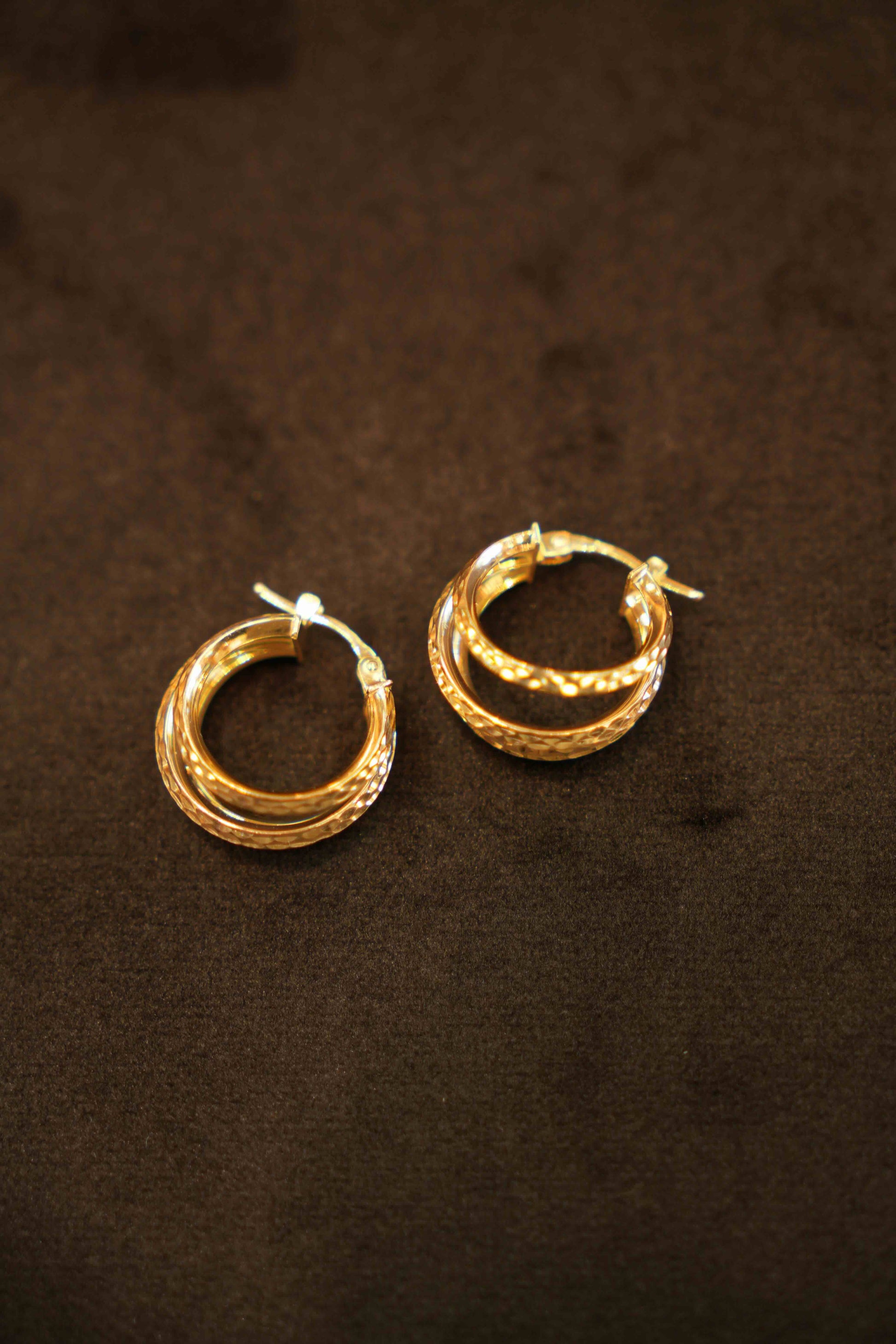 18K Gold Designer Hoop Earrings