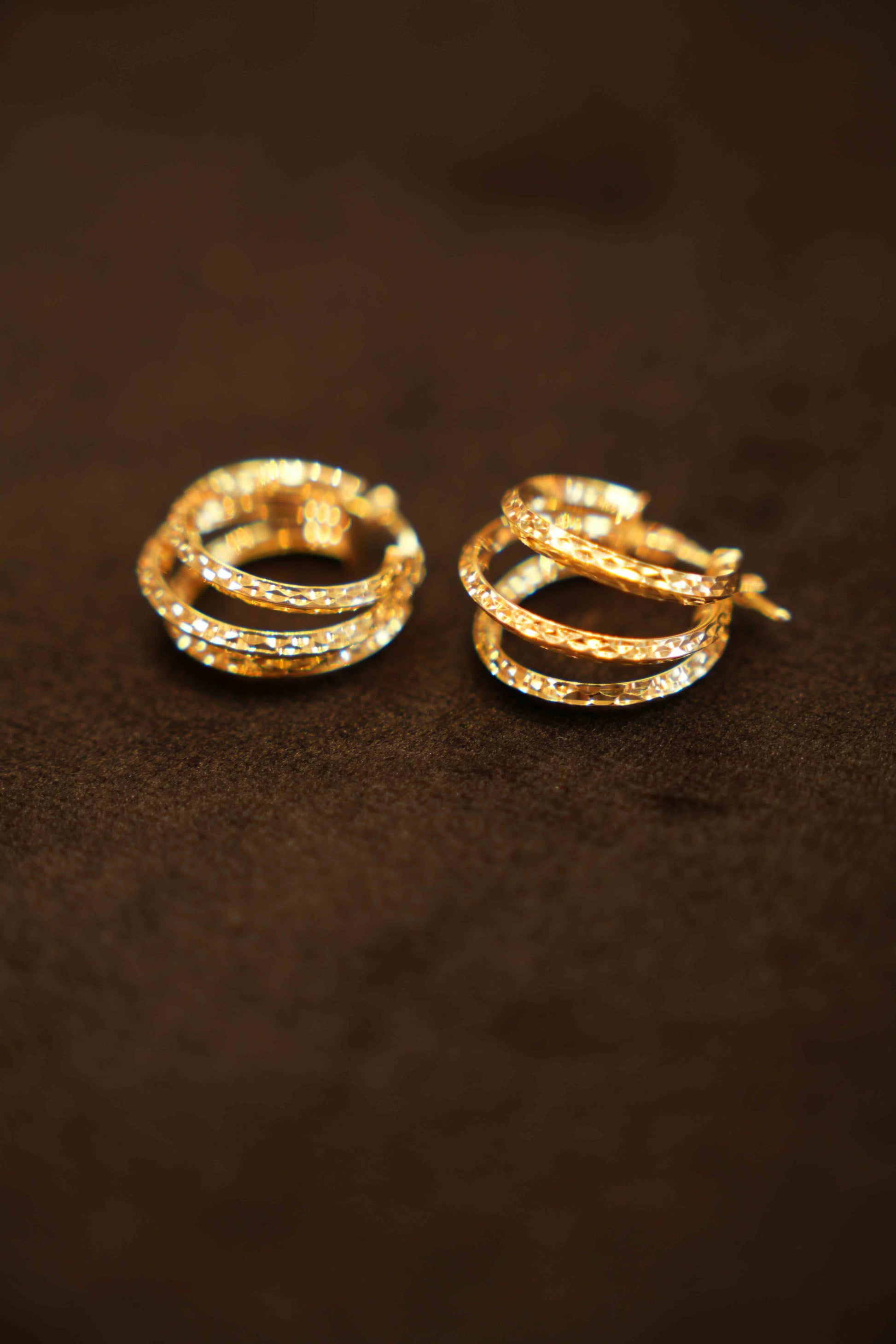 18K Gold Designer Hoop Earrings